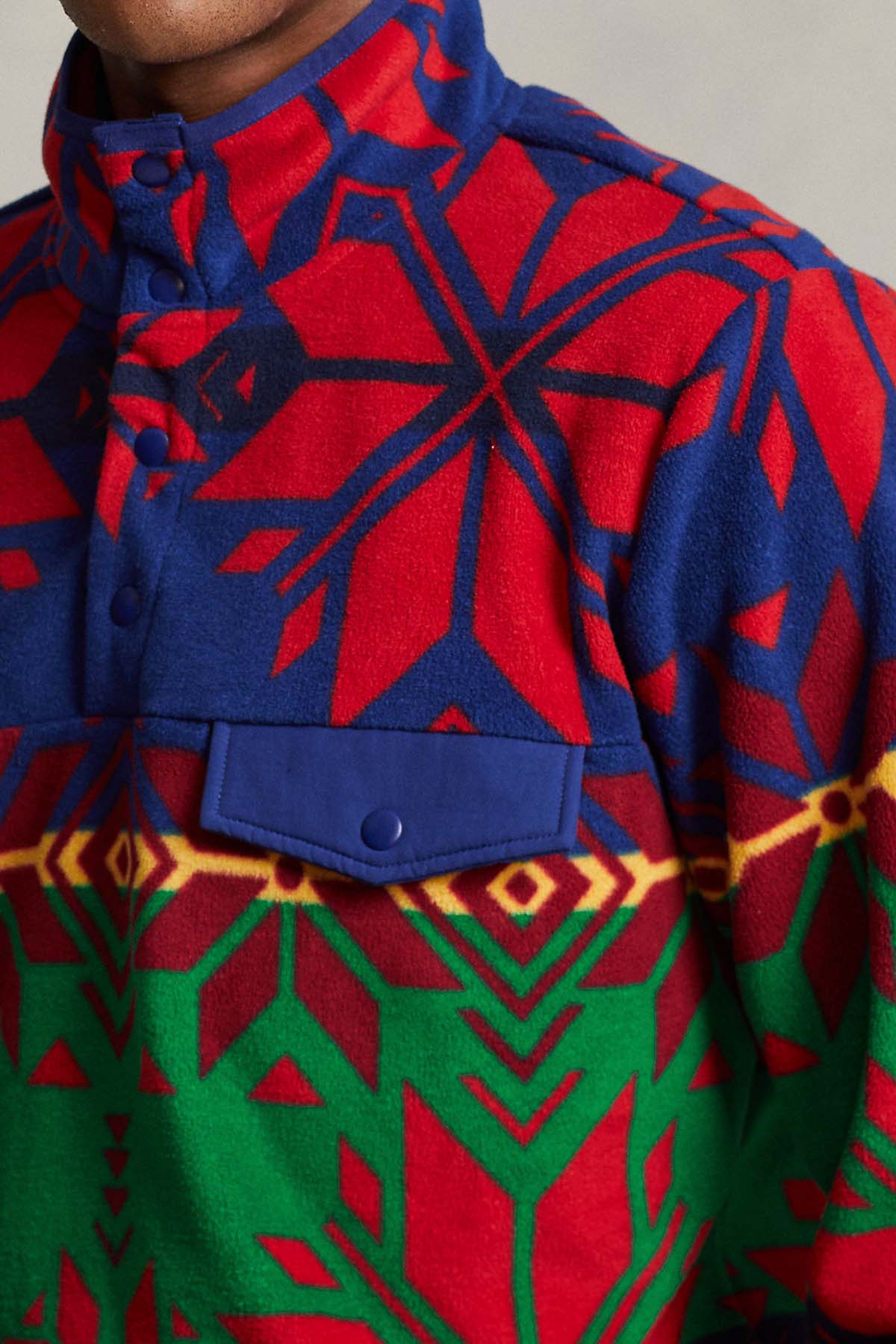 Polo Ralph Lauren Fair Isle Desenli Dik Yaka Polar Sweatshirt-Libas Trendy Fashion Store