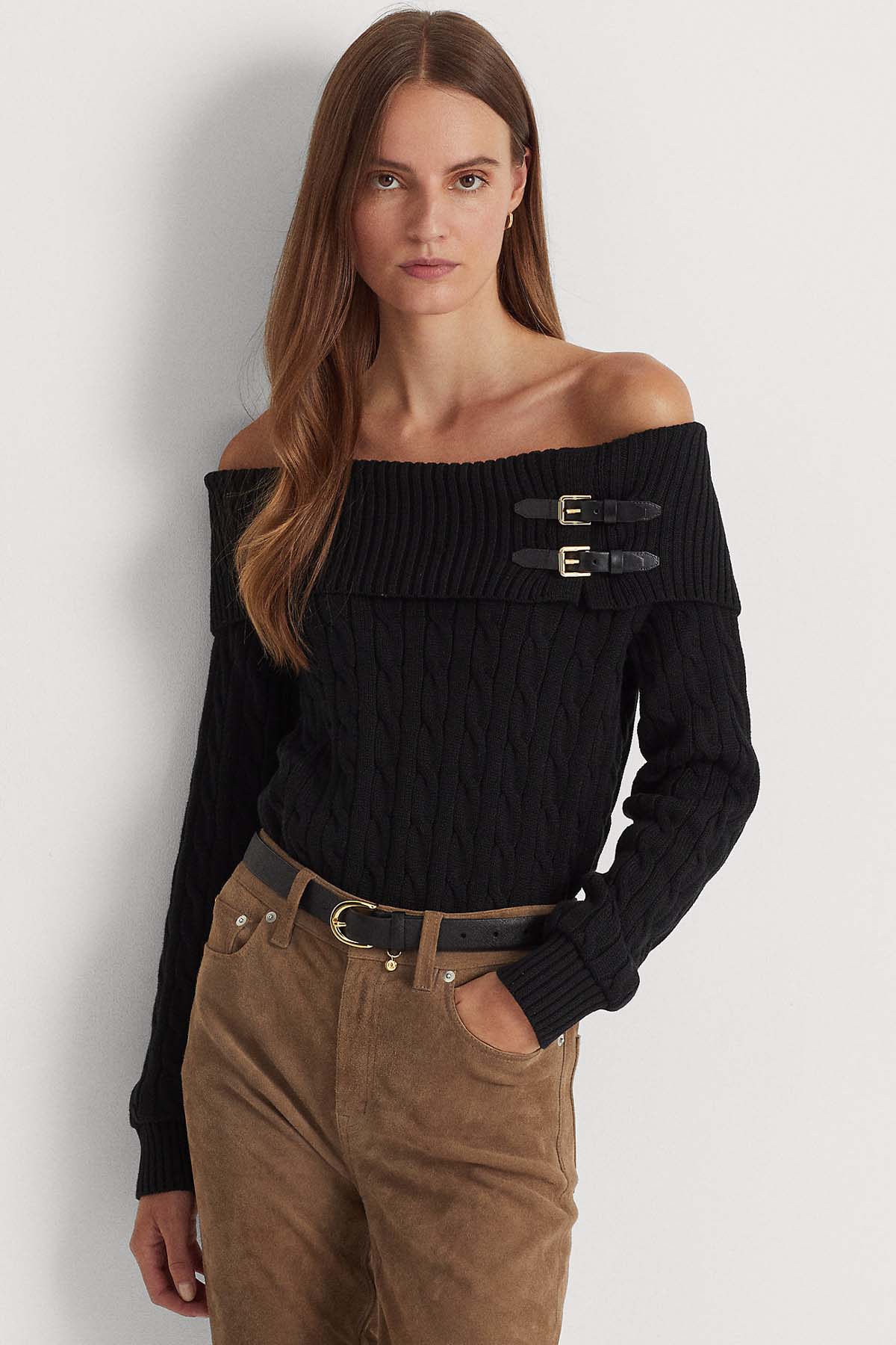 Polo Ralph Lauren Kayık Yaka Saç Örgü Triko-Libas Trendy Fashion Store