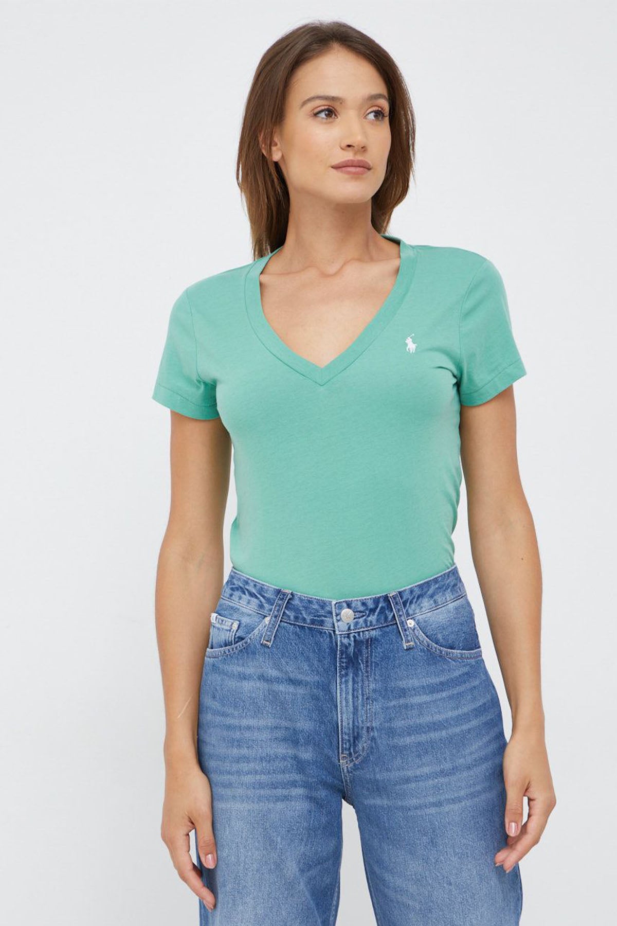 Polo Ralph Lauren Custom Fit V Yaka T-shirt-Libas Trendy Fashion Store