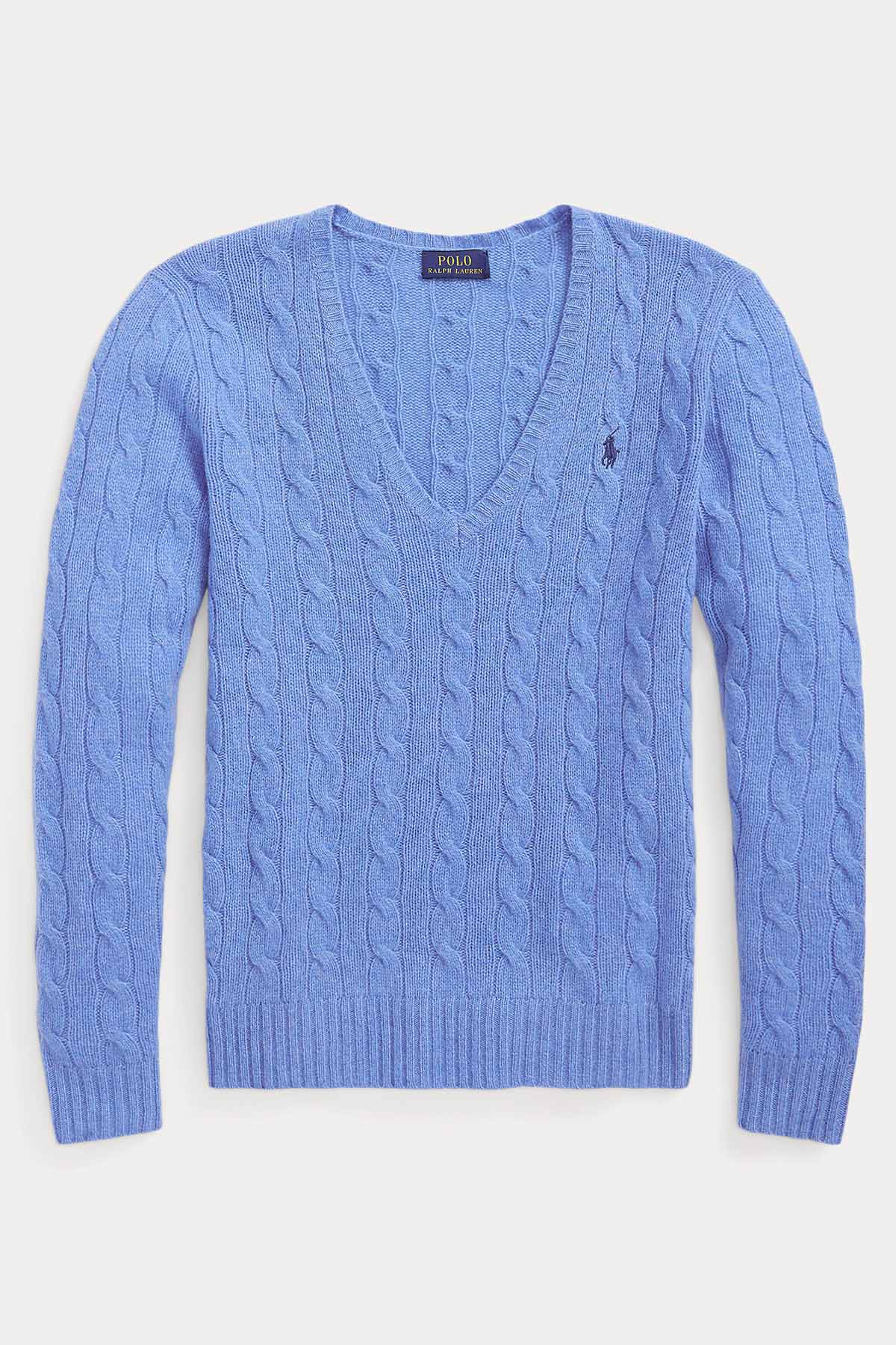 Polo Ralph Lauren V Yaka Saç Örgü Kaşmirli Yün Triko-Libas Trendy Fashion Store