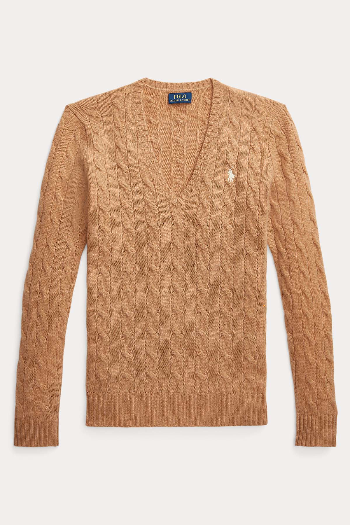 Polo Ralph Lauren V Yaka Saç Örgü Kaşmirli Yün Triko-Libas Trendy Fashion Store