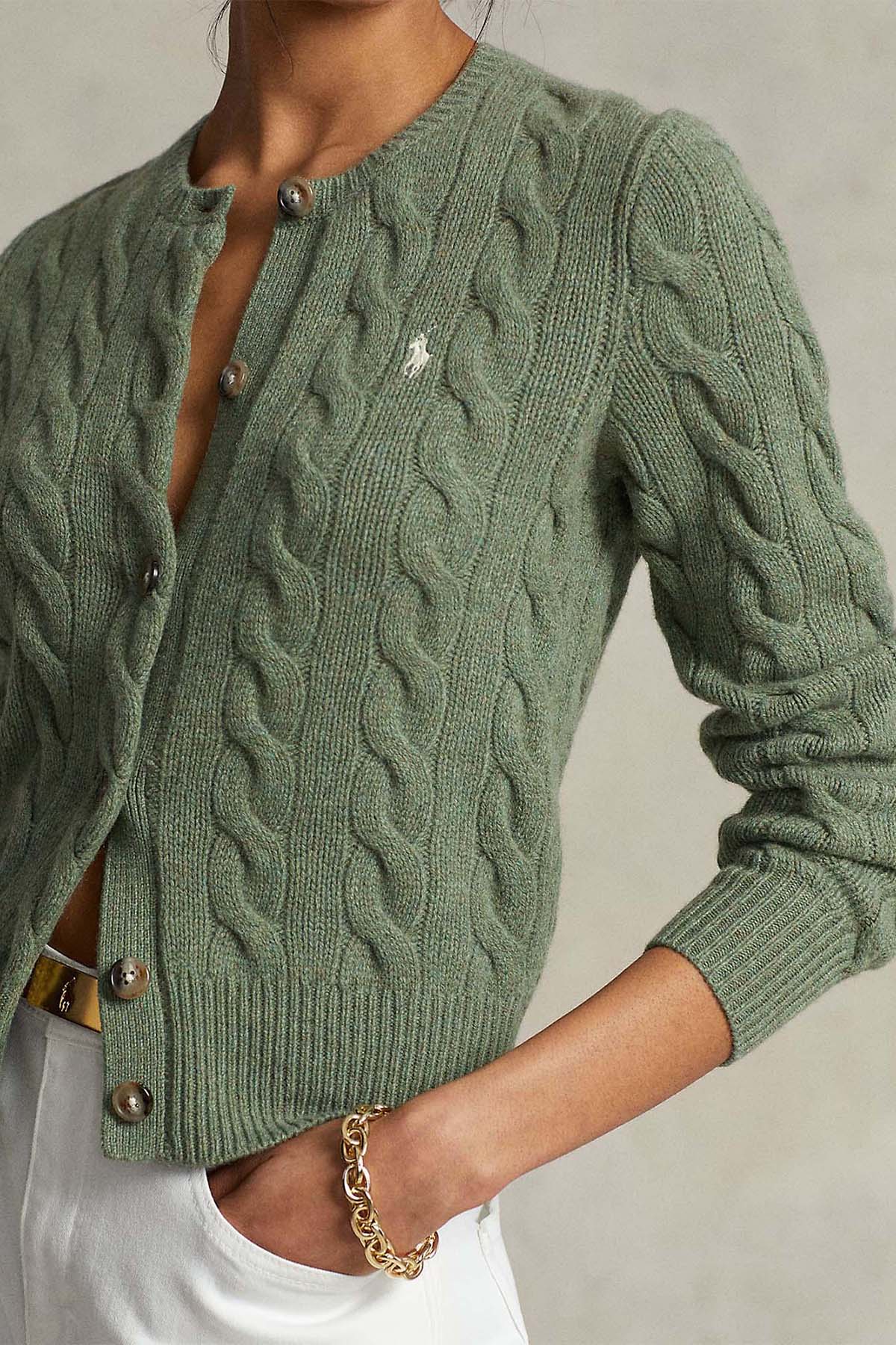 Polo Ralph Lauren Saç Örgü Kaşmirli Yün Triko Ceket-Libas Trendy Fashion Store