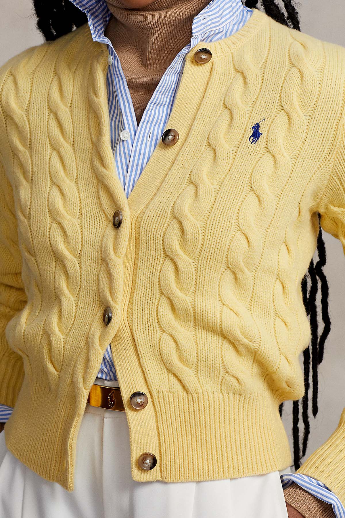 Polo Ralph Lauren Saç Örgü Kaşmirli Yün Triko Ceket-Libas Trendy Fashion Store