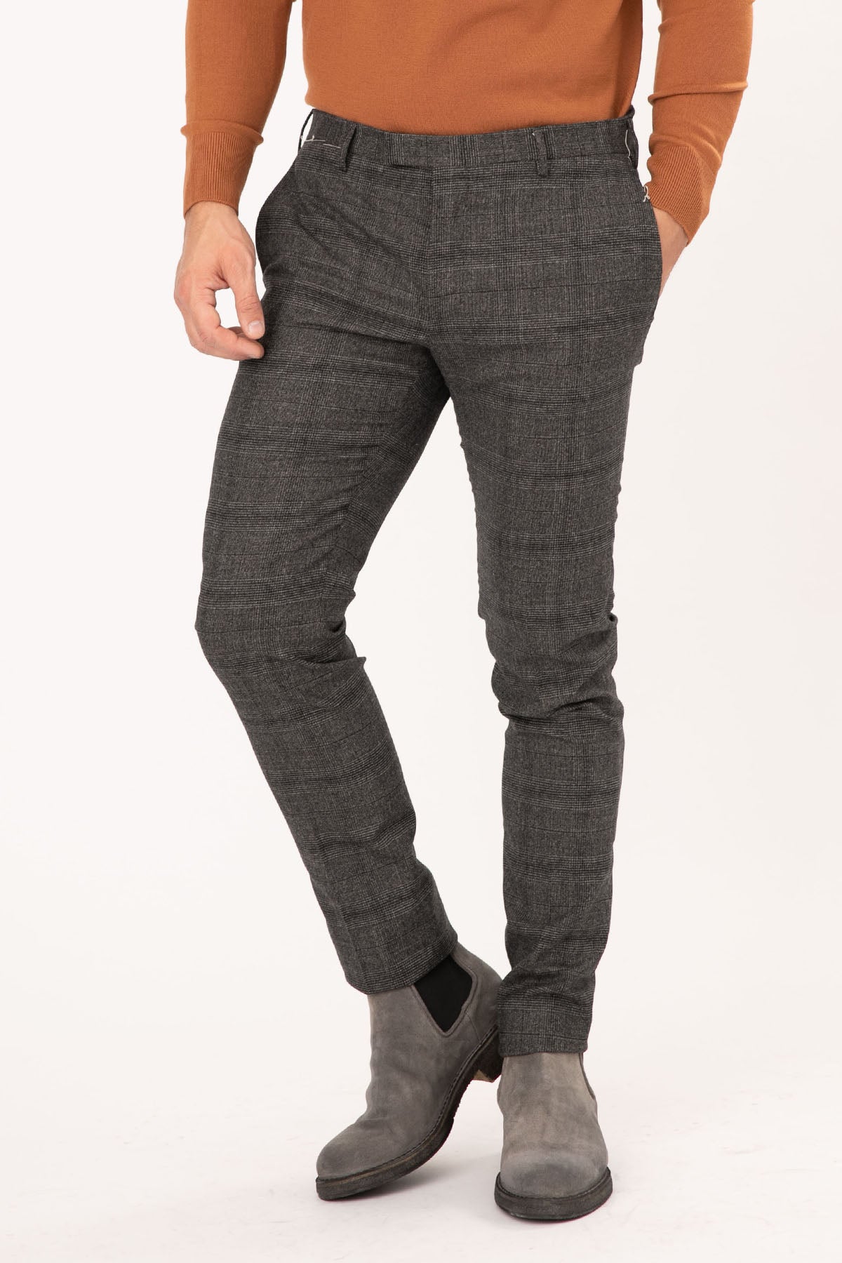 Pantaloni Torino Ekoseli Skinny Fit Streç Pantolon-Libas Trendy Fashion Store