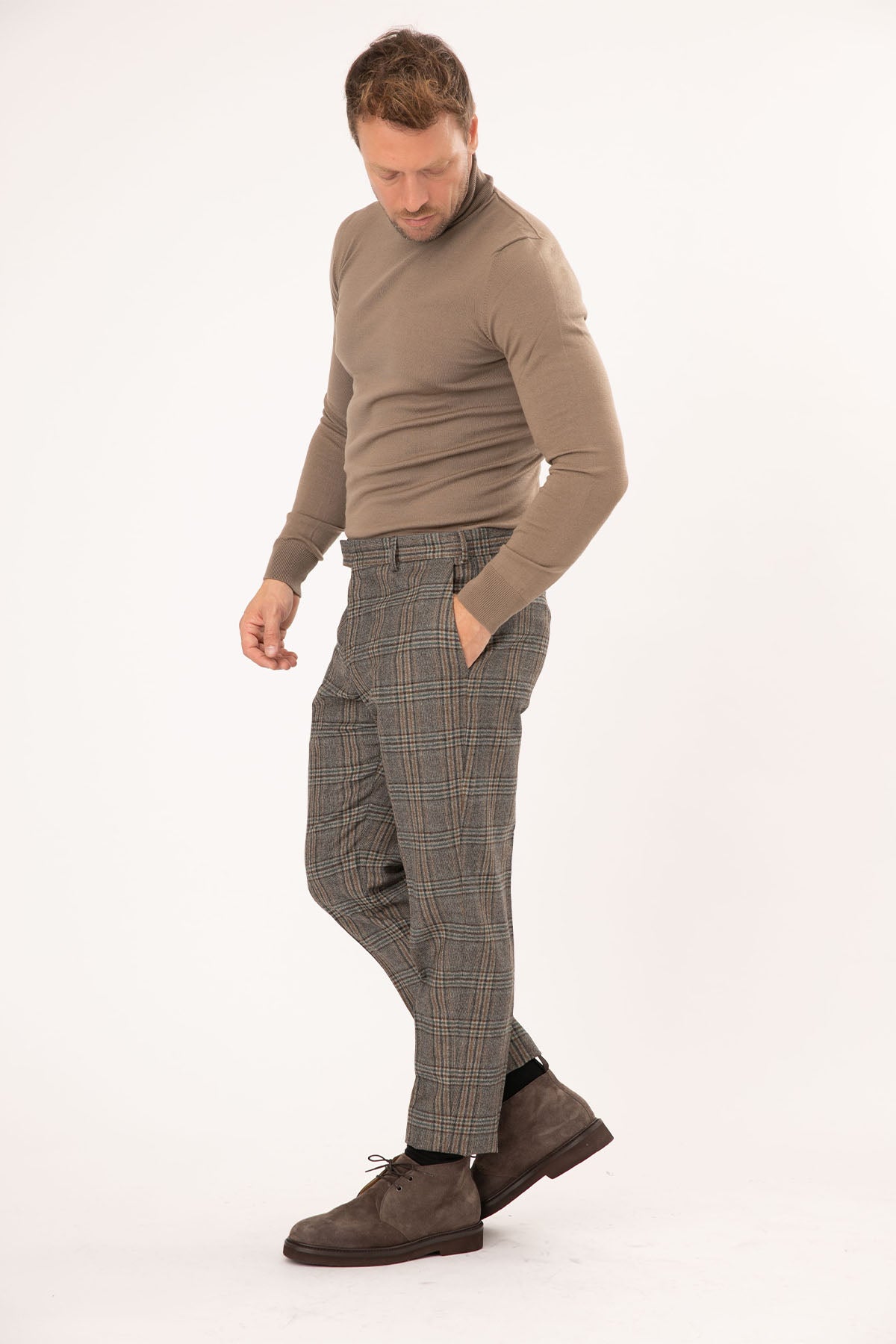 Pantaloni Torino Rebel Fit Ekoseli Yün Pantolon-Libas Trendy Fashion Store