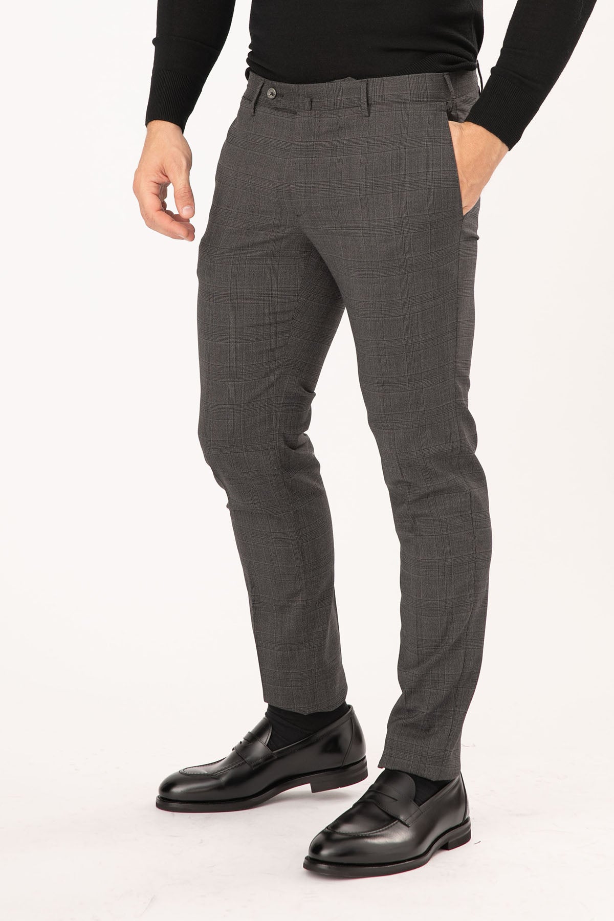 Pantaloni Torino Ekoseli Super Slim Fit Yün Pantolon-Libas Trendy Fashion Store