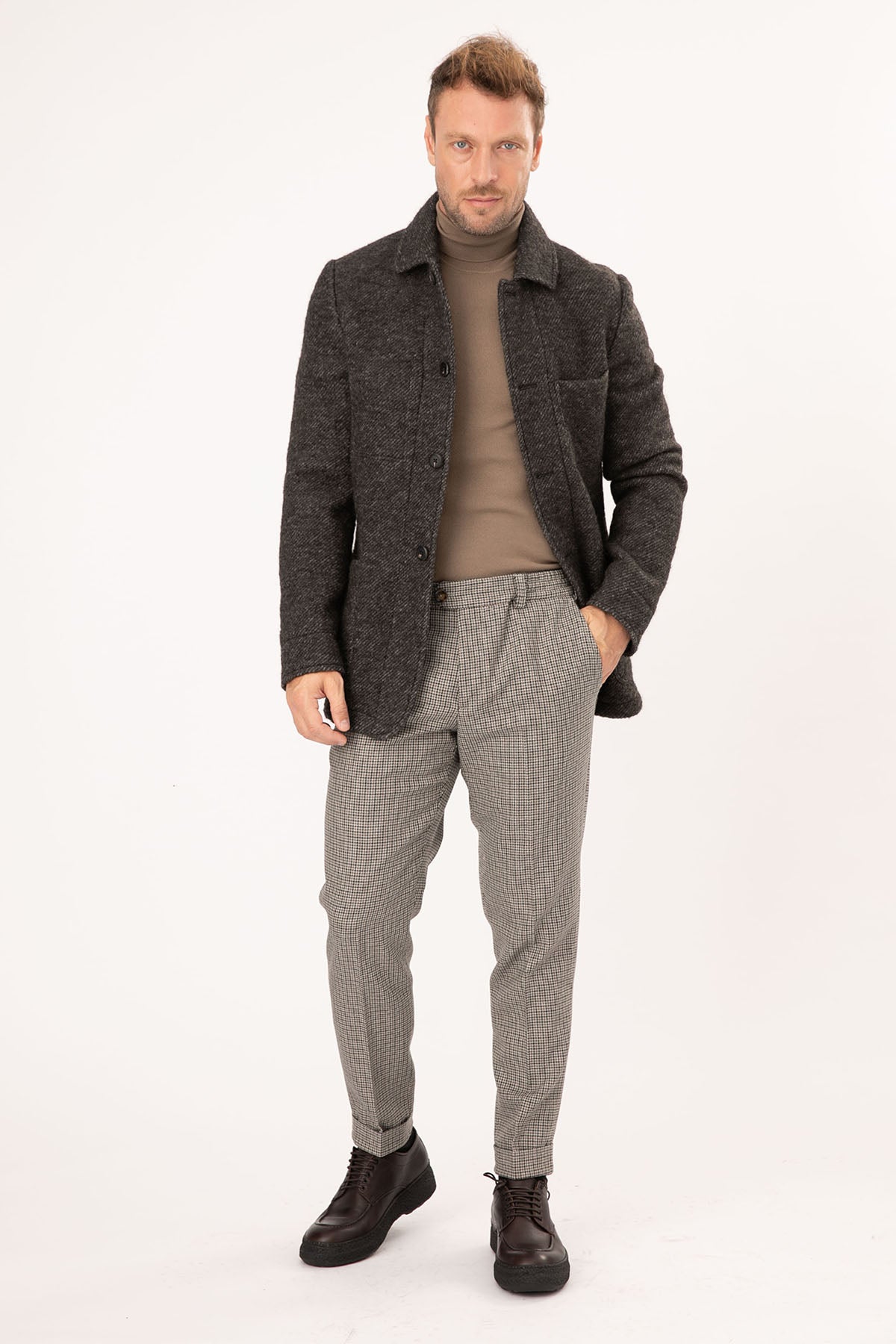 Pantaloni Torino Kazayağı Desenli Yün Pantolon-Libas Trendy Fashion Store