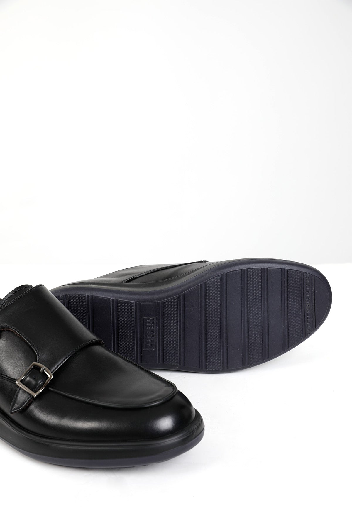 Fratelli Rossetti Çift Tokalı Deri Loafer Ayakkabı-Libas Trendy Fashion Store