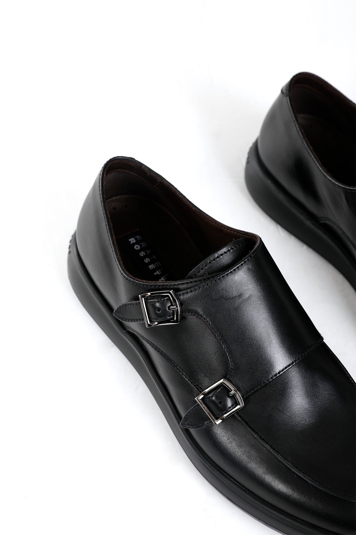 Fratelli Rossetti Çift Tokalı Deri Loafer Ayakkabı-Libas Trendy Fashion Store