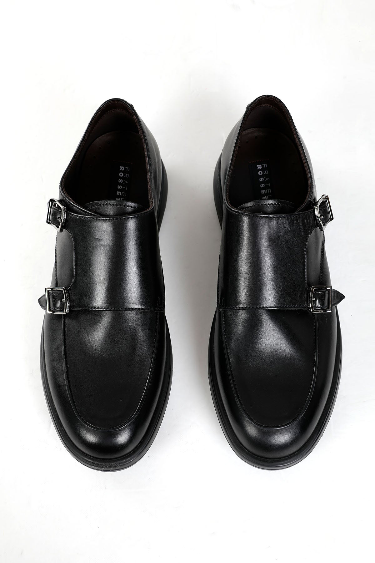 Fratelli Rossetti Çift Tokalı Deri Loafer Ayakkabı-Libas Trendy Fashion Store