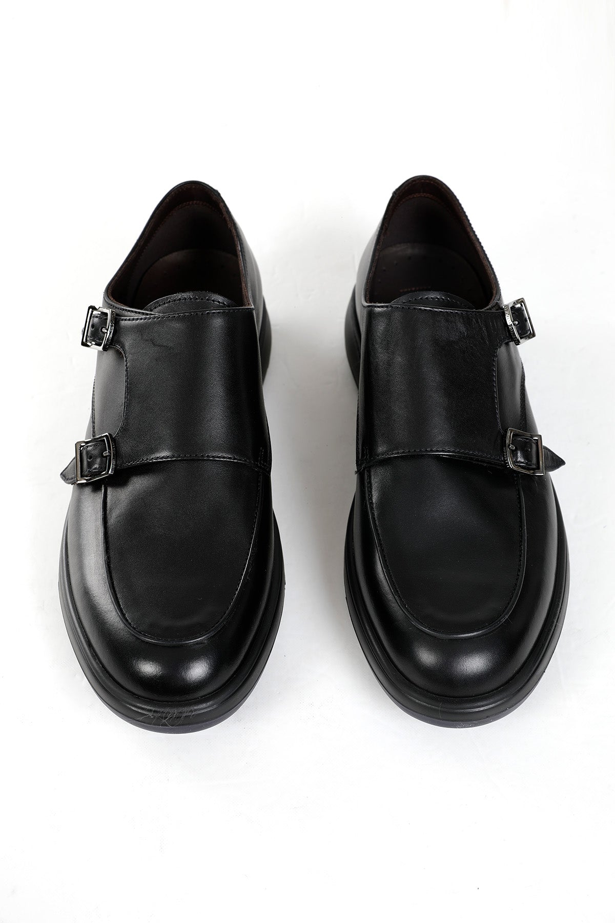 Fratelli Rossetti Çift Tokalı Deri Loafer Ayakkabı-Libas Trendy Fashion Store