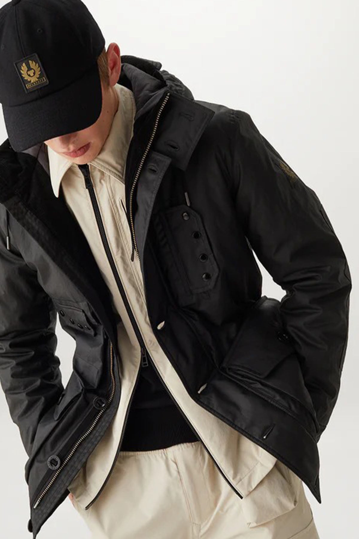 Belstaff Klasik Yaka Cep Detaylı Fermuarlı Ceket-Libas Trendy Fashion Store