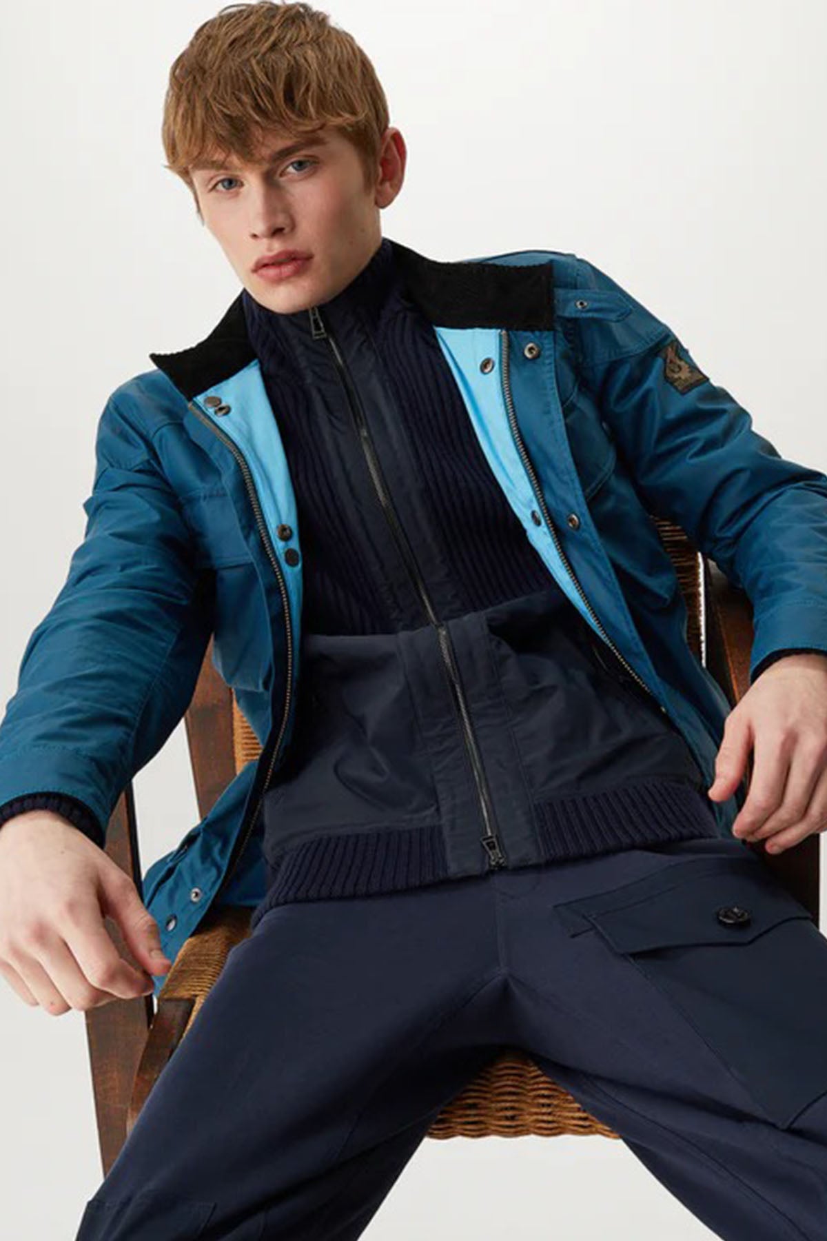 Belstaff Dik Yaka Örgü Yün Ceket-Libas Trendy Fashion Store