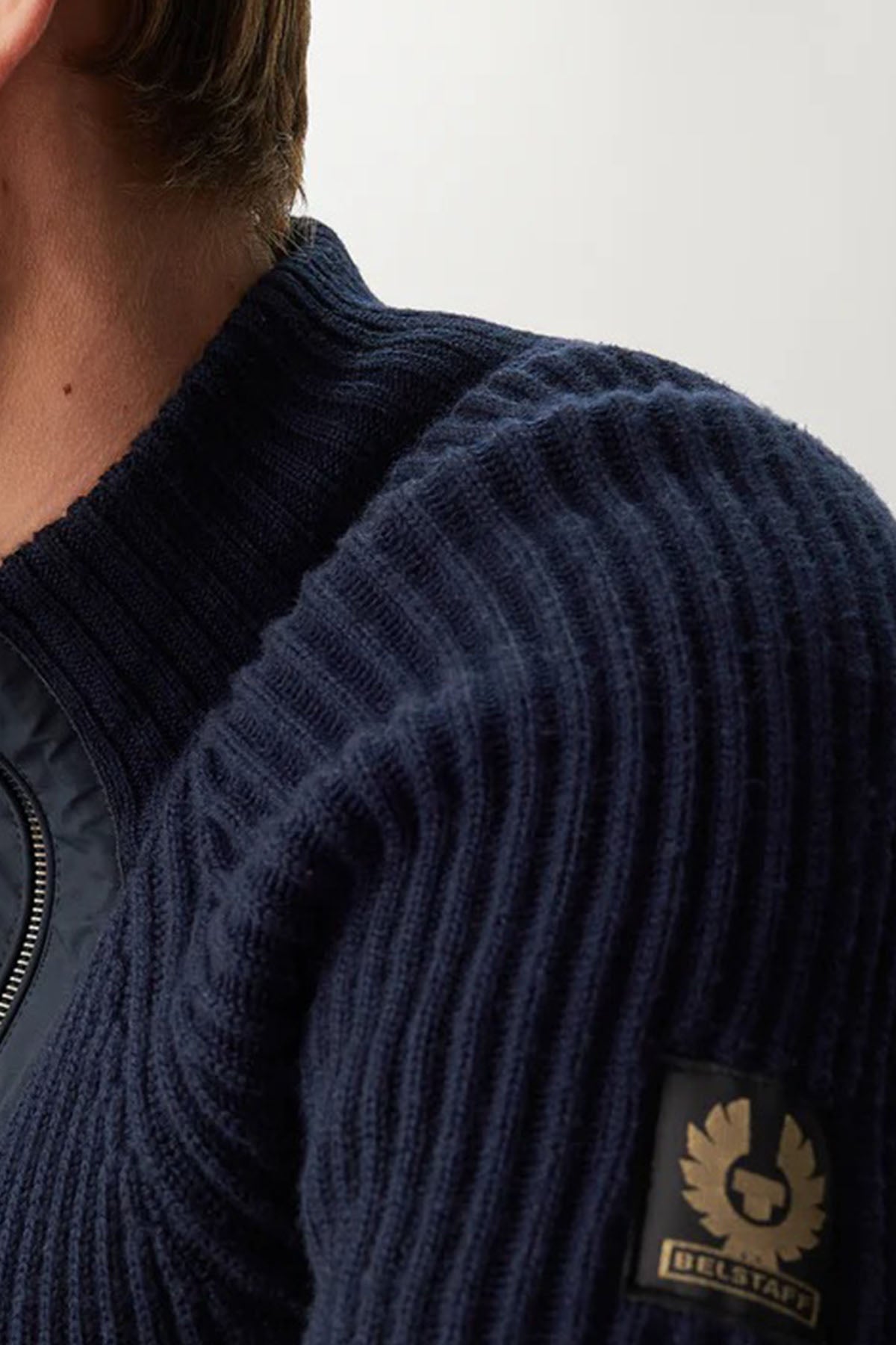 Belstaff Dik Yaka Örgü Yün Ceket-Libas Trendy Fashion Store