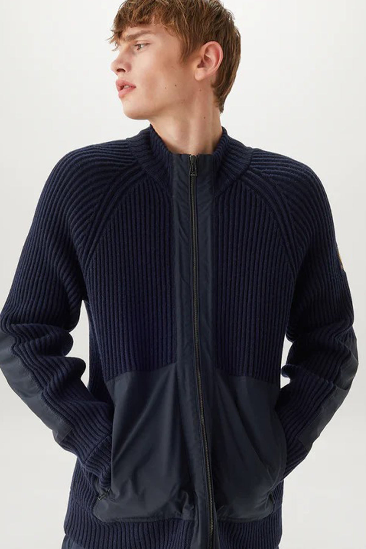 Belstaff Dik Yaka Örgü Yün Ceket-Libas Trendy Fashion Store