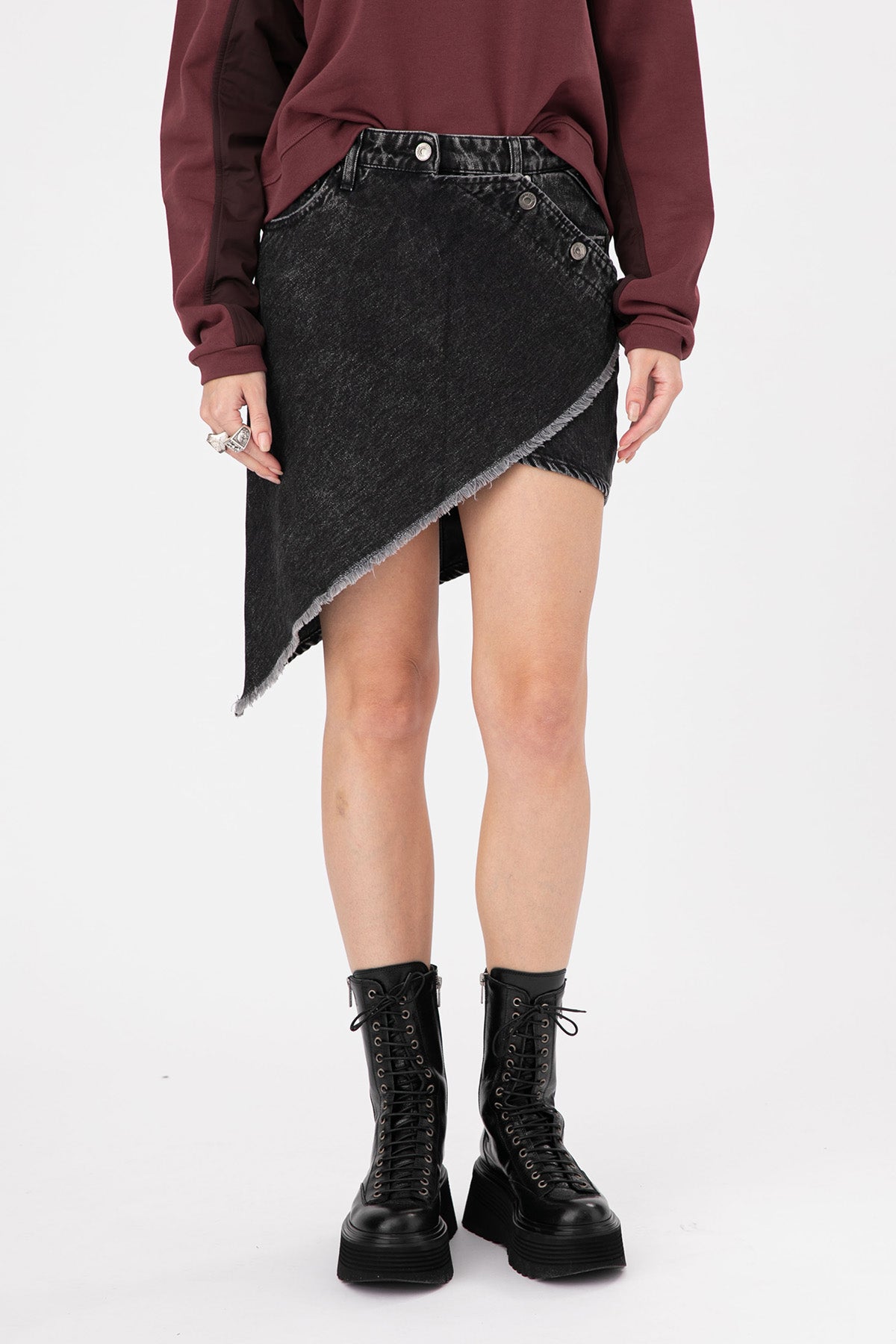 Replay Asimetrik Kesim Denim Etek-Libas Trendy Fashion Store