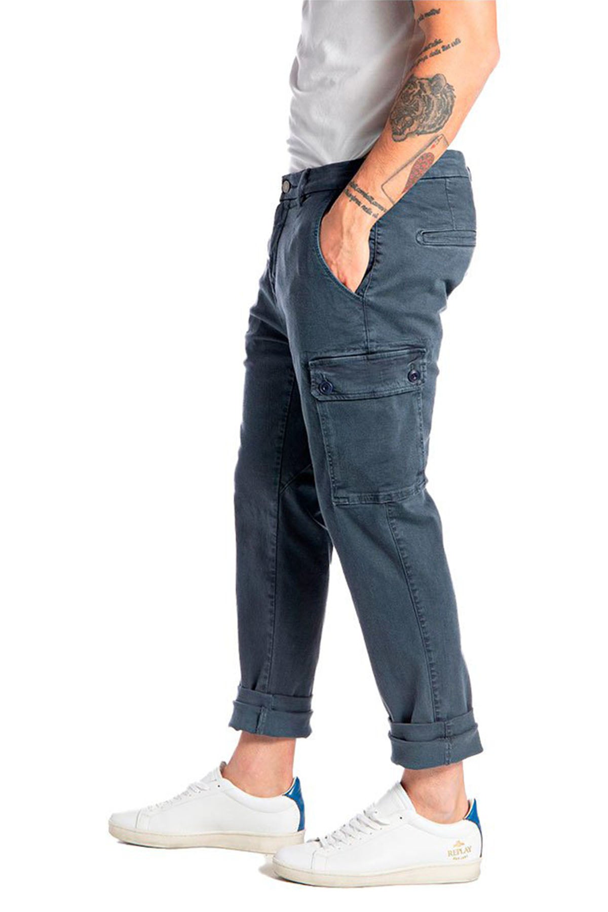 Replay Jaan Hyperflex X-Lite Slim Fit Kargo Pantolon-Libas Trendy Fashion Store