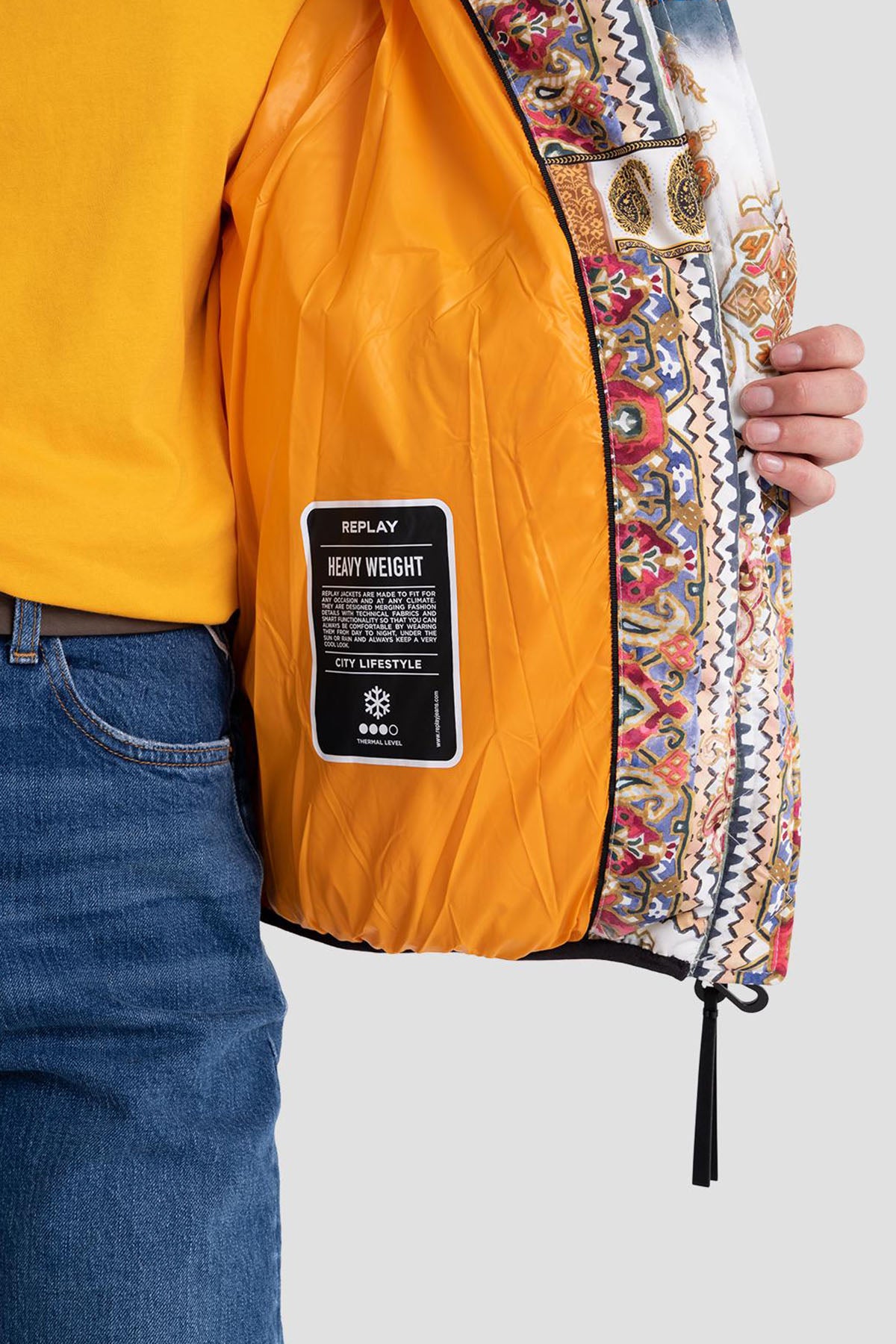 Replay Kapüşonlu Desenli Puffer Mont-Libas Trendy Fashion Store