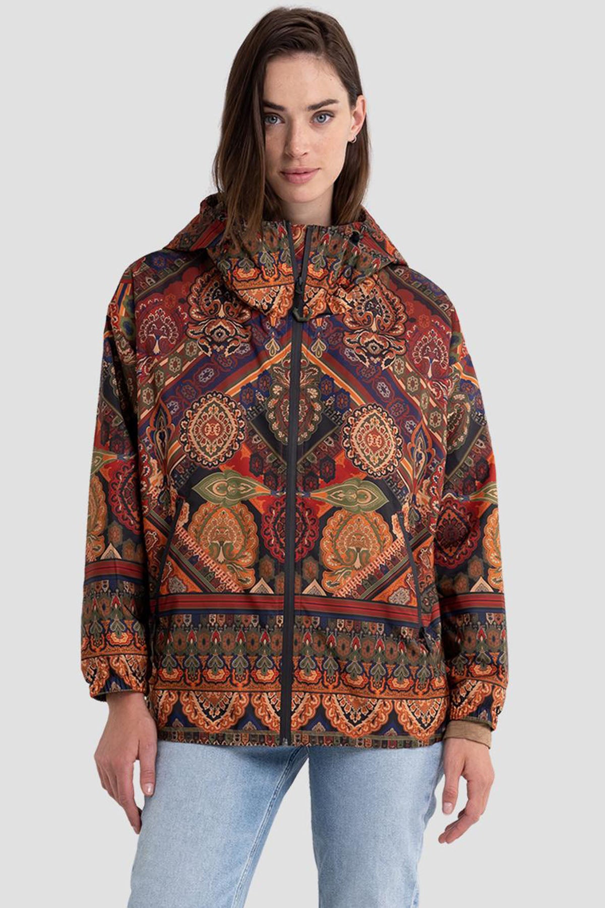 Replay Kapüşonlu Desenli İnce Mont-Libas Trendy Fashion Store