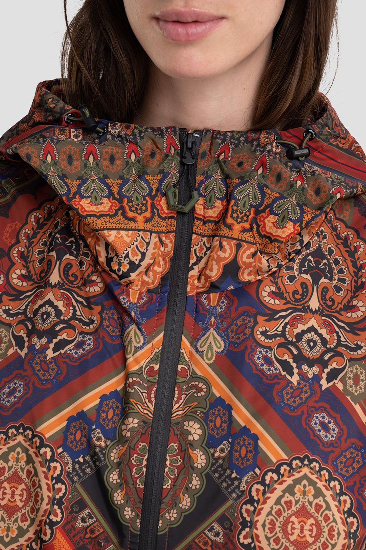 Replay Kapüşonlu Desenli İnce Mont-Libas Trendy Fashion Store