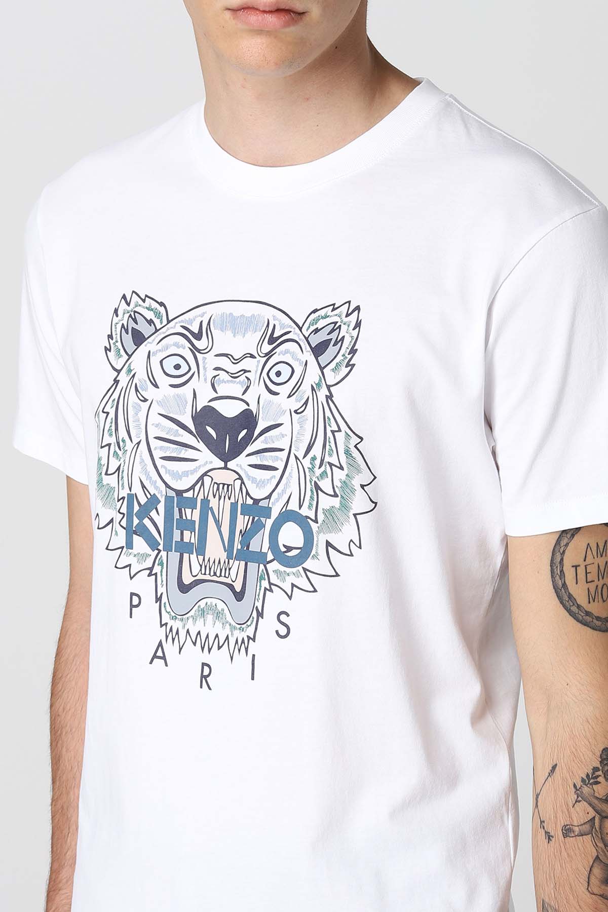 Kenzo Yuvarlak Yaka Kaplan Logolu T-shirt-Libas Trendy Fashion Store