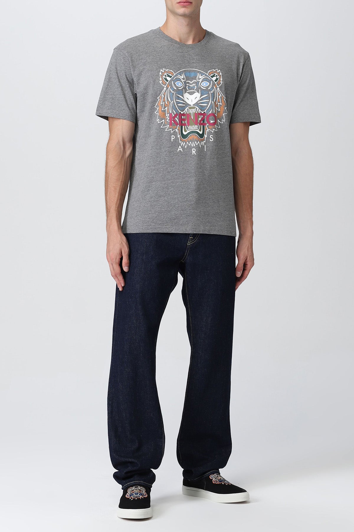 Kenzo Yuvarlak Yaka Kaplan Logolu T-shirt-Libas Trendy Fashion Store