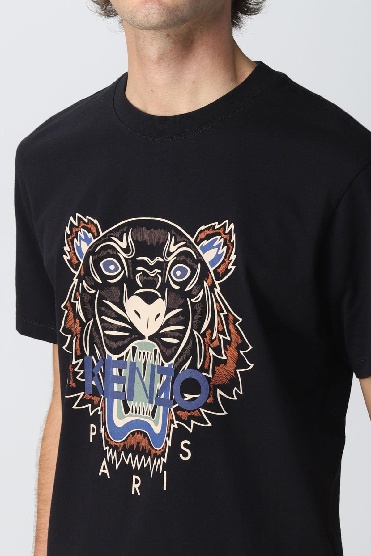 Kenzo Yuvarlak Yaka Kaplan Logolu T-shirt-Libas Trendy Fashion Store