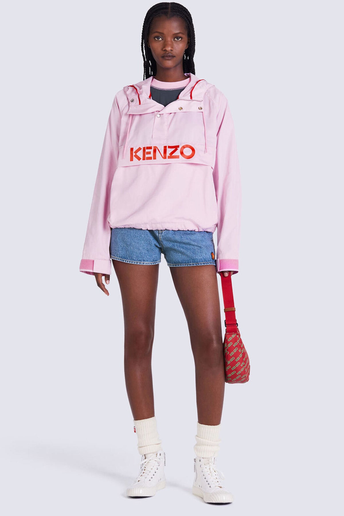 Kenzo Logolu Kanguru Cep Anorak Ceket-Libas Trendy Fashion Store