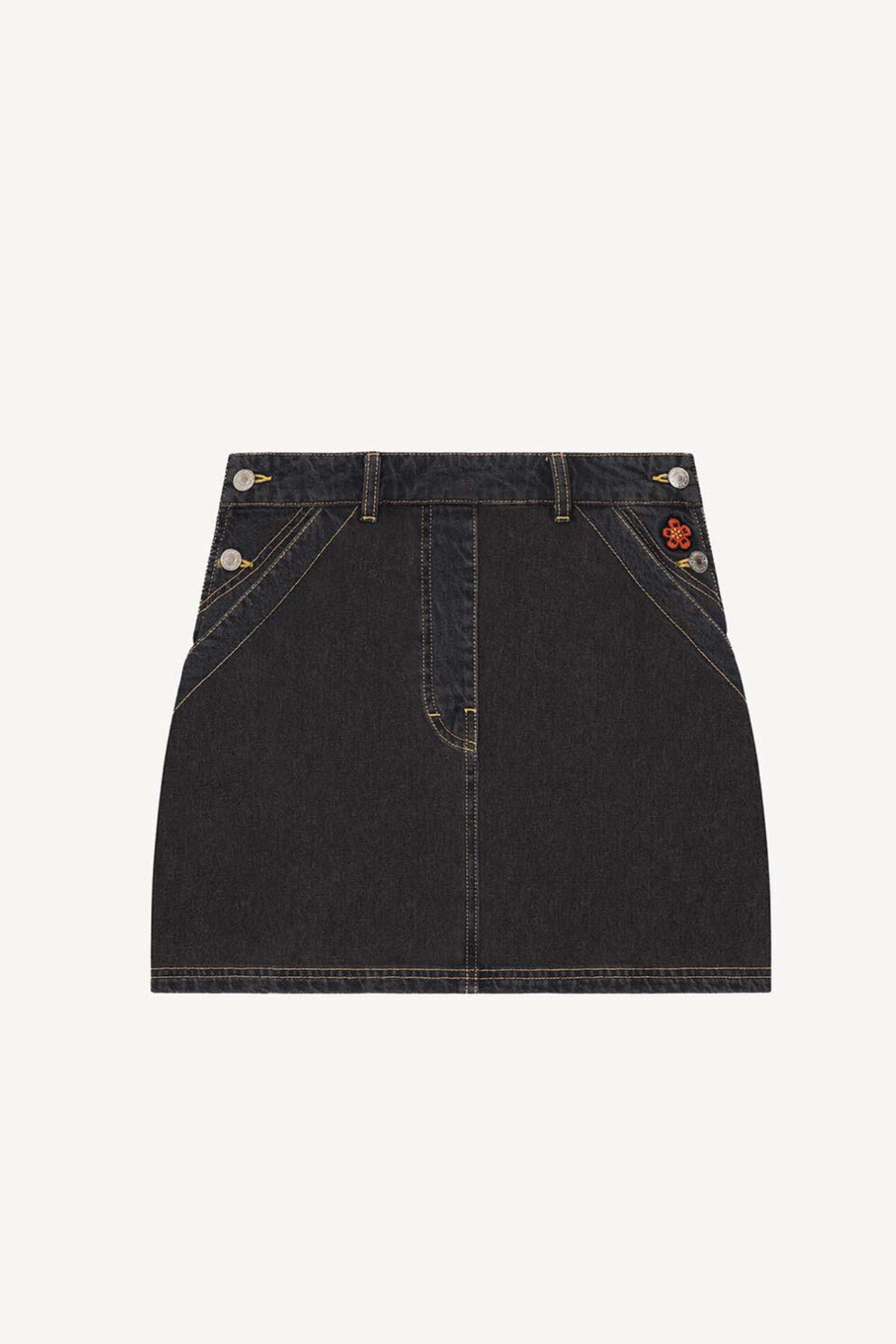 Kenzo Boke Flower Logolu Denim Mini Etek-Libas Trendy Fashion Store