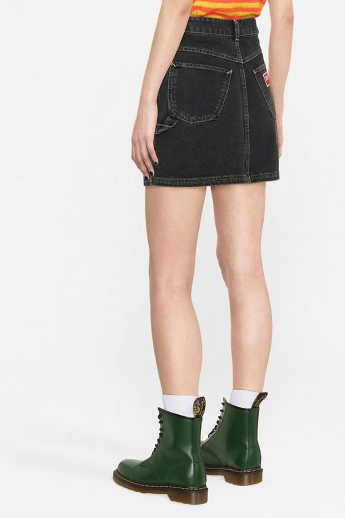 Kenzo Boke Flower Logolu Denim Mini Etek-Libas Trendy Fashion Store