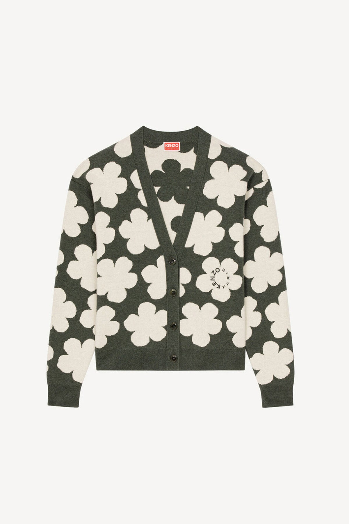 Kenzo Hana Çiçek Desenli Yün Triko Ceket-Libas Trendy Fashion Store