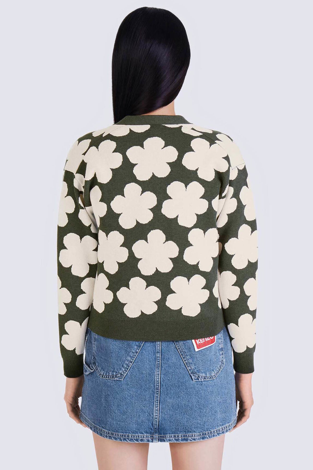 Kenzo Hana Çiçek Desenli Yün Triko Ceket-Libas Trendy Fashion Store