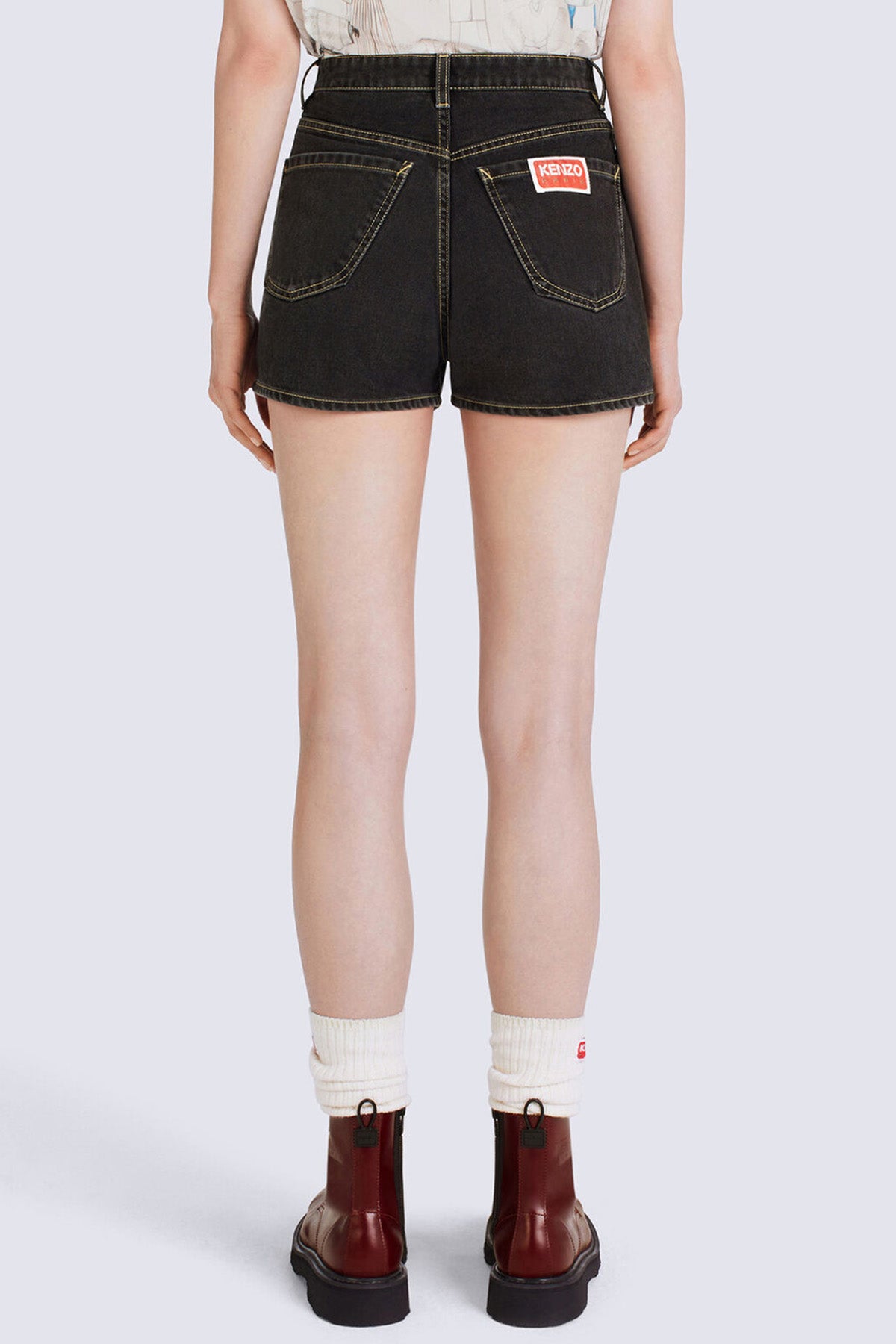 Kenzo Boke Flower Logolu Jean Şort-Libas Trendy Fashion Store