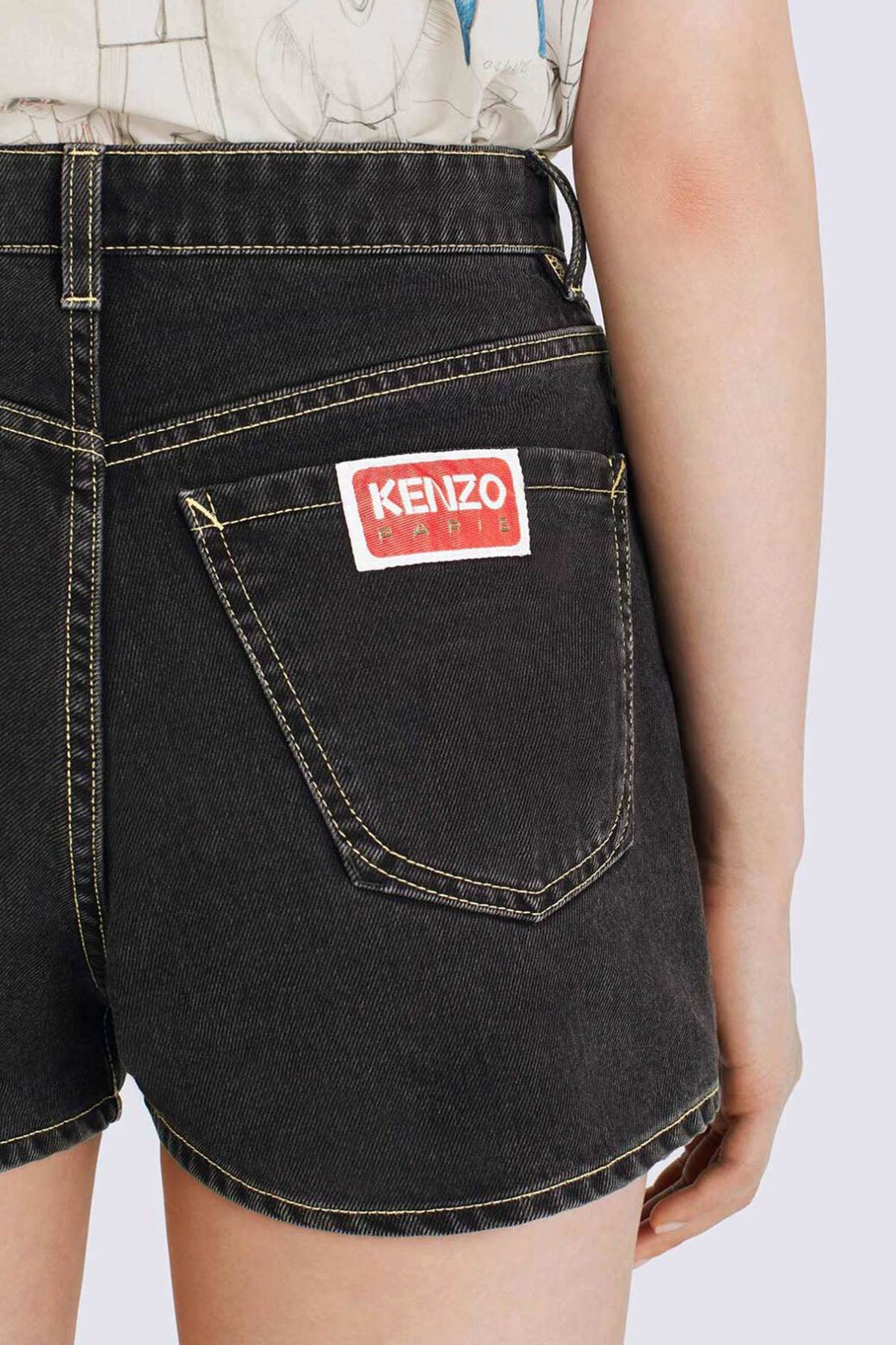 Kenzo Boke Flower Logolu Jean Şort-Libas Trendy Fashion Store