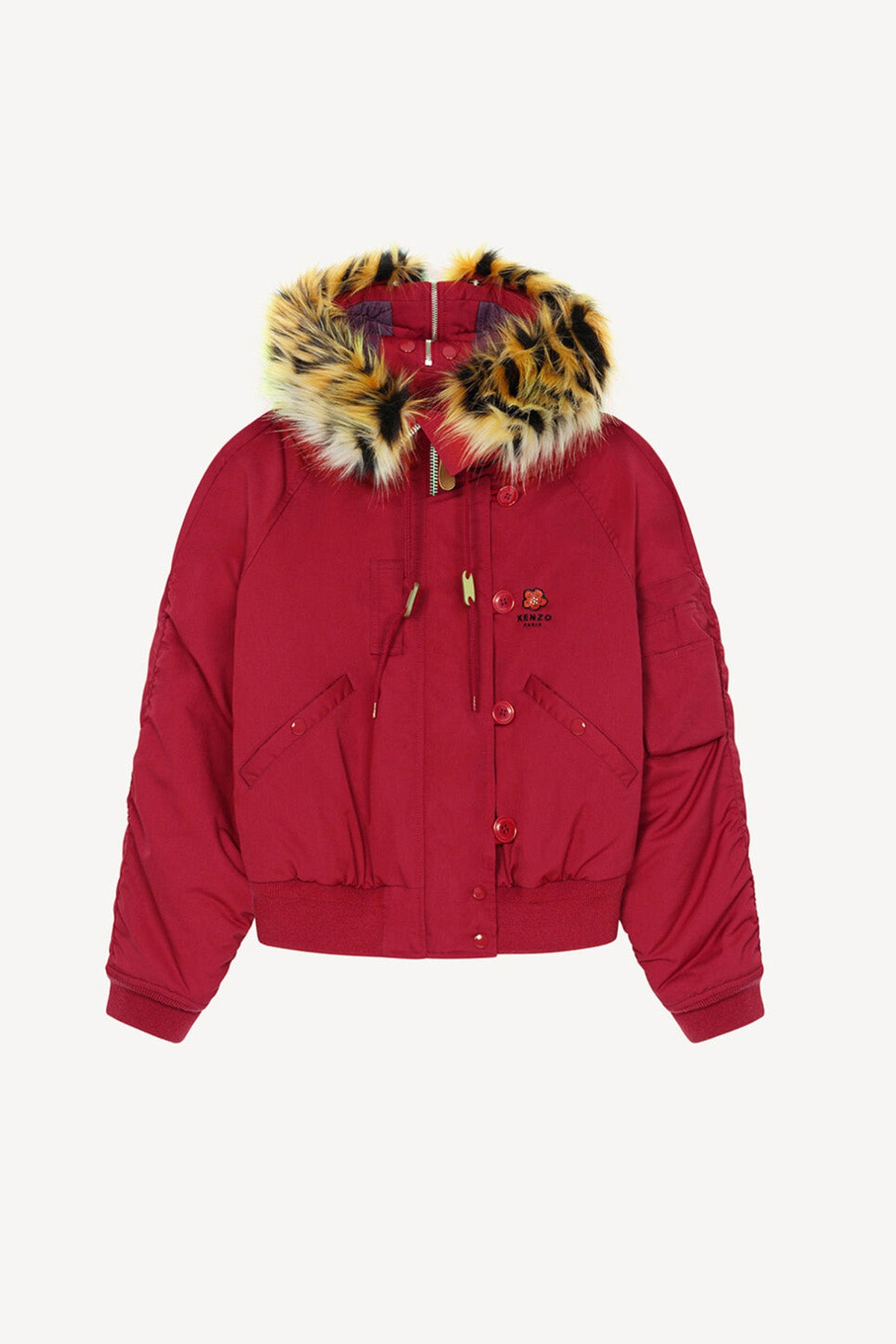 Kenzo Kürklü Kapüşonlu Bomber Mont-Libas Trendy Fashion Store