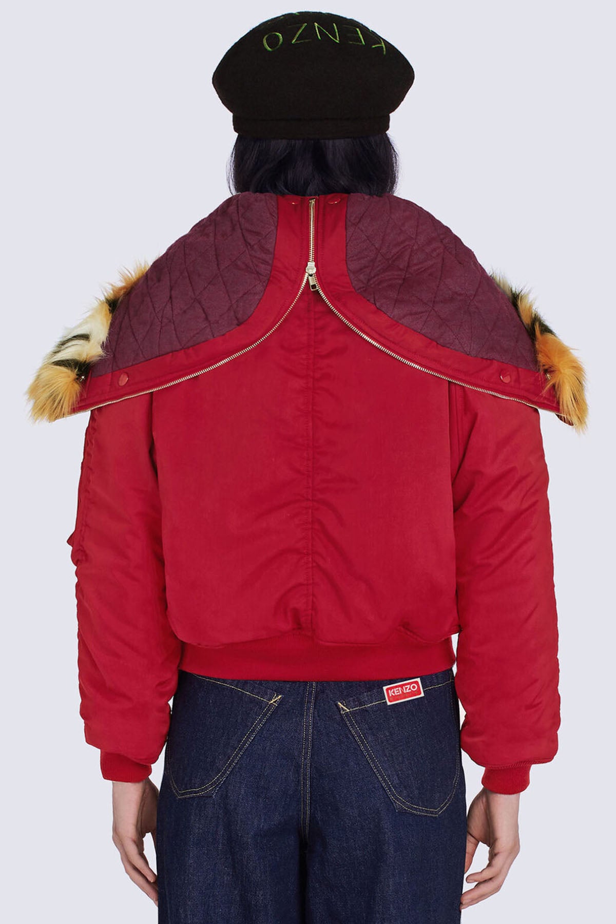 Kenzo Kürklü Kapüşonlu Bomber Mont-Libas Trendy Fashion Store