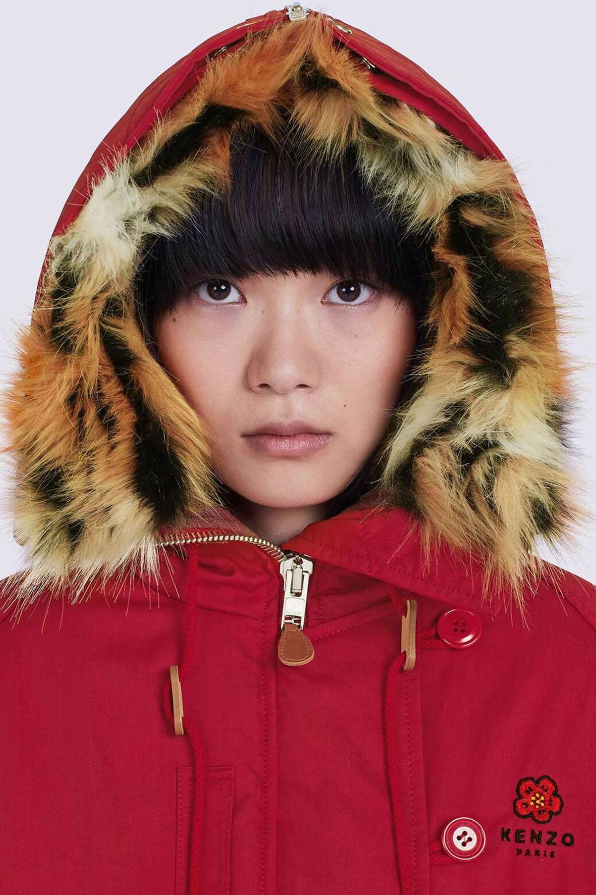 Kenzo Kürklü Kapüşonlu Bomber Mont-Libas Trendy Fashion Store