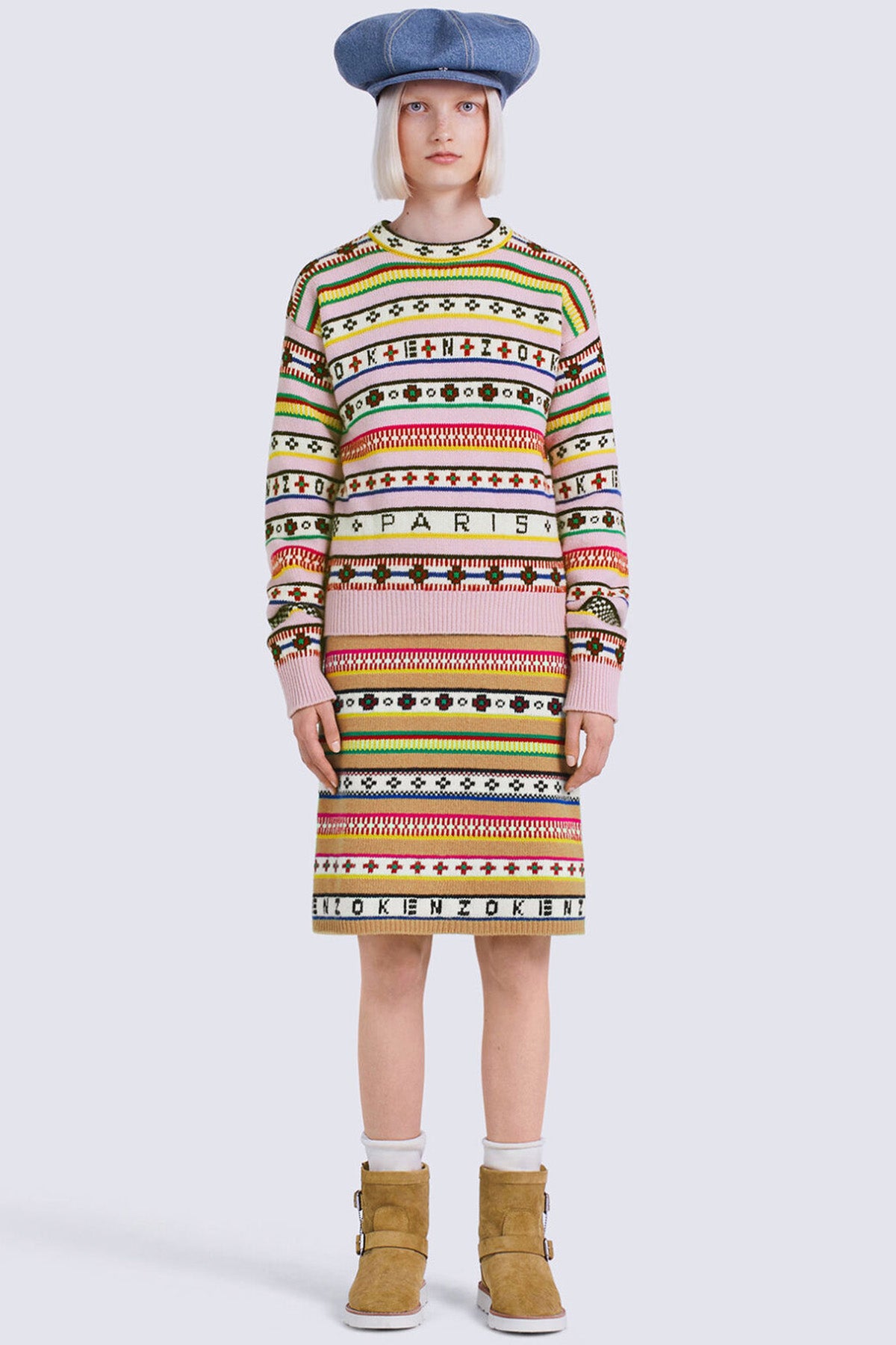 Kenzo Fair Isle Desenli Örgü Yün Triko-Libas Trendy Fashion Store