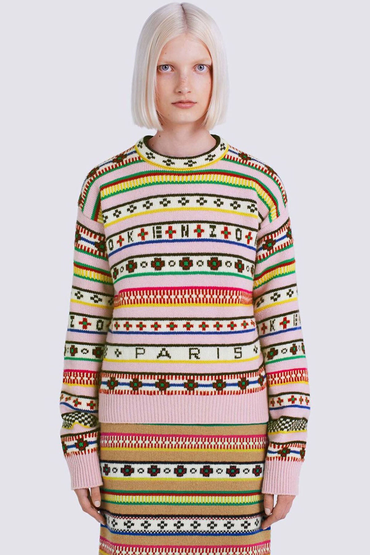 Kenzo Fair Isle Desenli Örgü Yün Triko-Libas Trendy Fashion Store