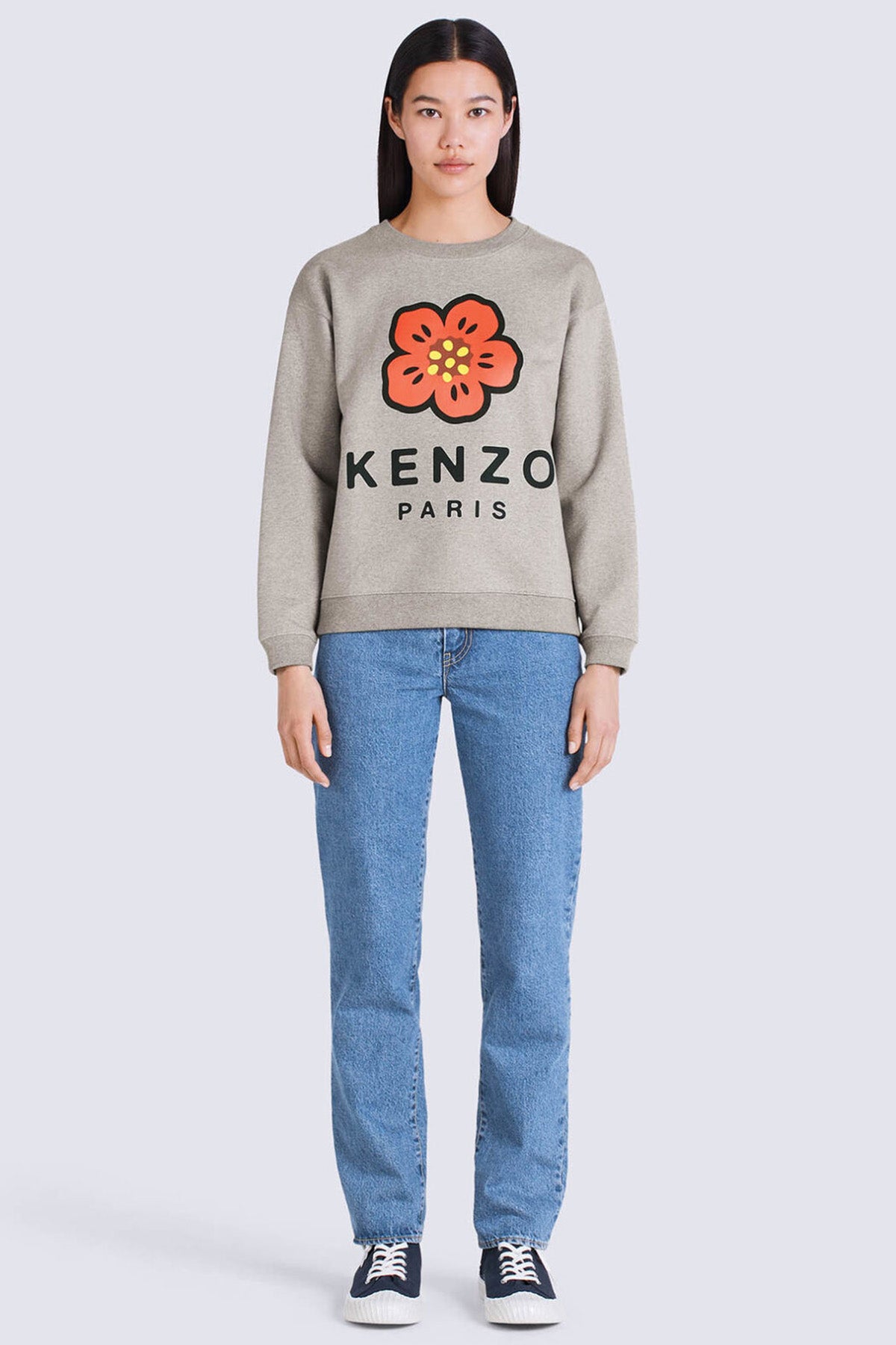 Kenzo Boke Flower Logolu Yuvarlak Yaka Sweatshirt-Libas Trendy Fashion Store