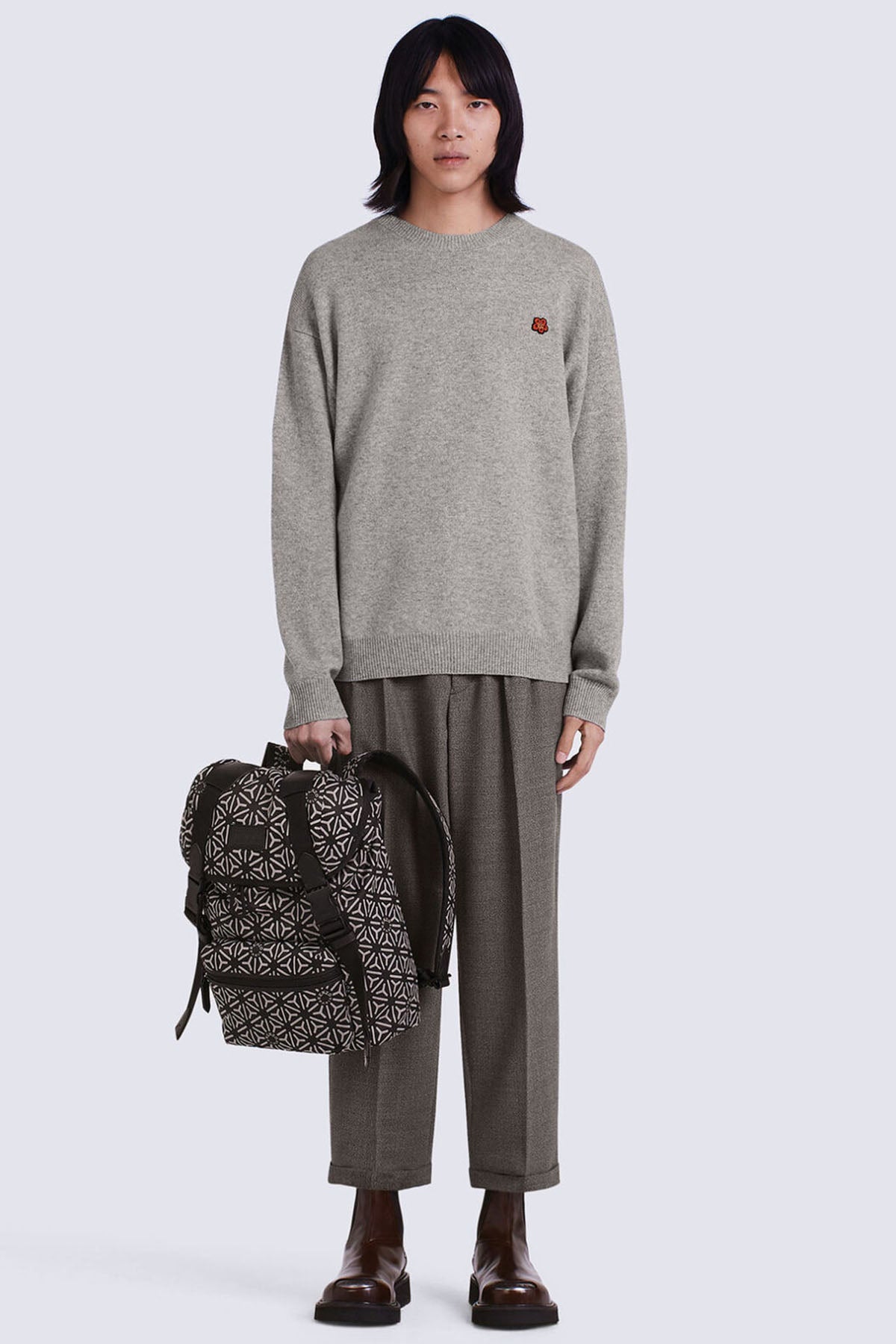 Kenzo Yuvarlak Yaka Boke Flower Logolu Yün Triko-Libas Trendy Fashion Store