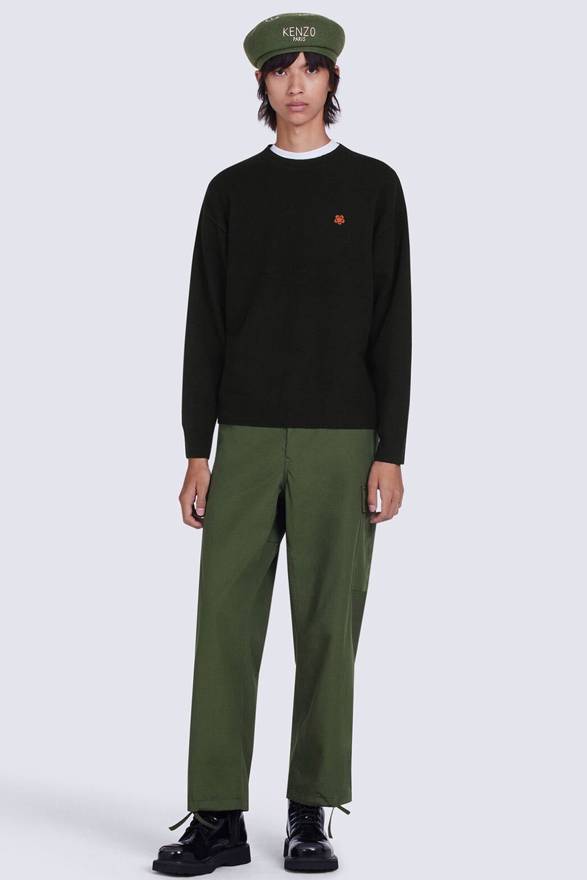 Kenzo Yuvarlak Yaka Boke Flower Logolu Yün Triko-Libas Trendy Fashion Store