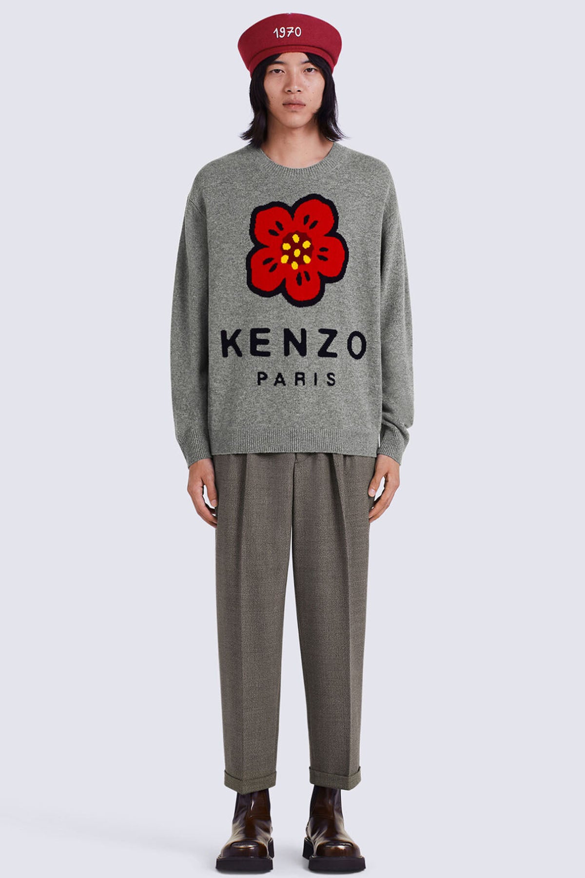 Kenzo Yuvarlak Yaka Boke Flower Logolu Yün Triko-Libas Trendy Fashion Store