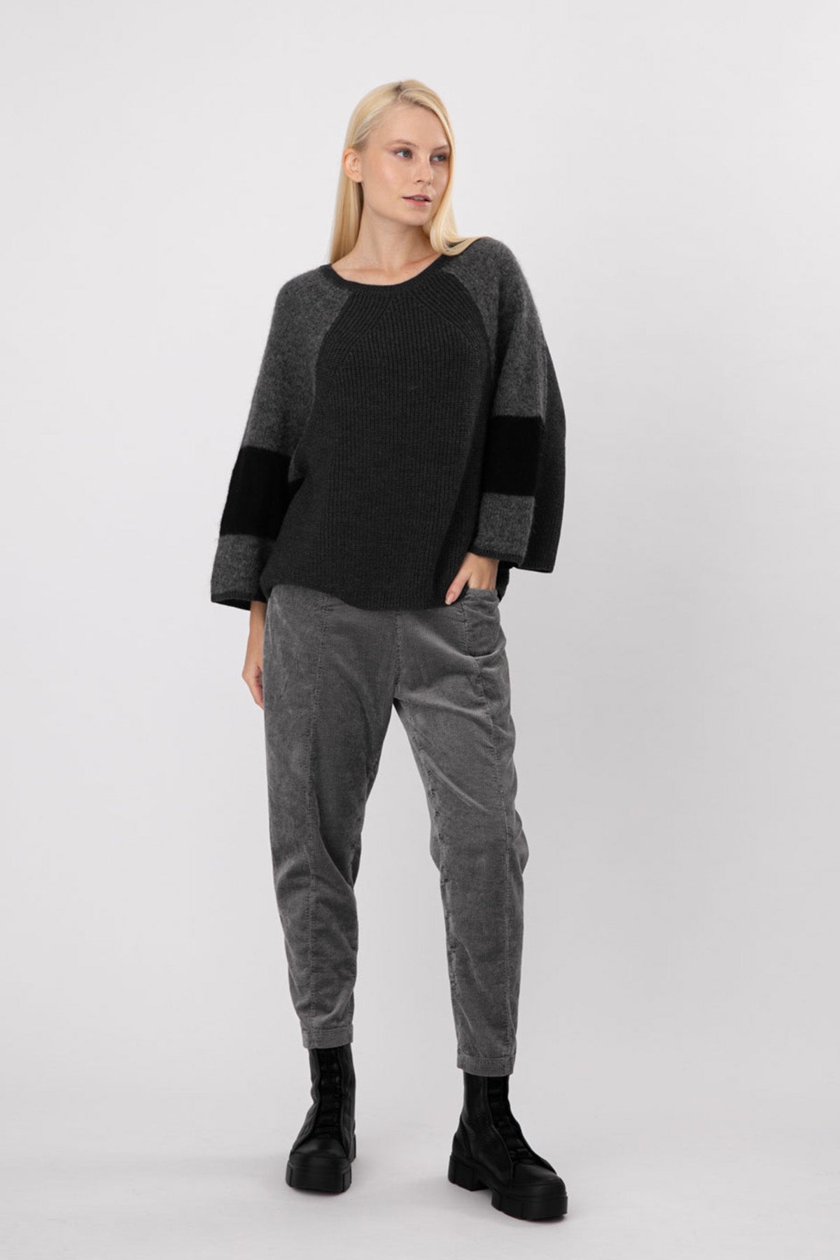 Transit Beli Lastikli Fitilli Kadife Pantolon