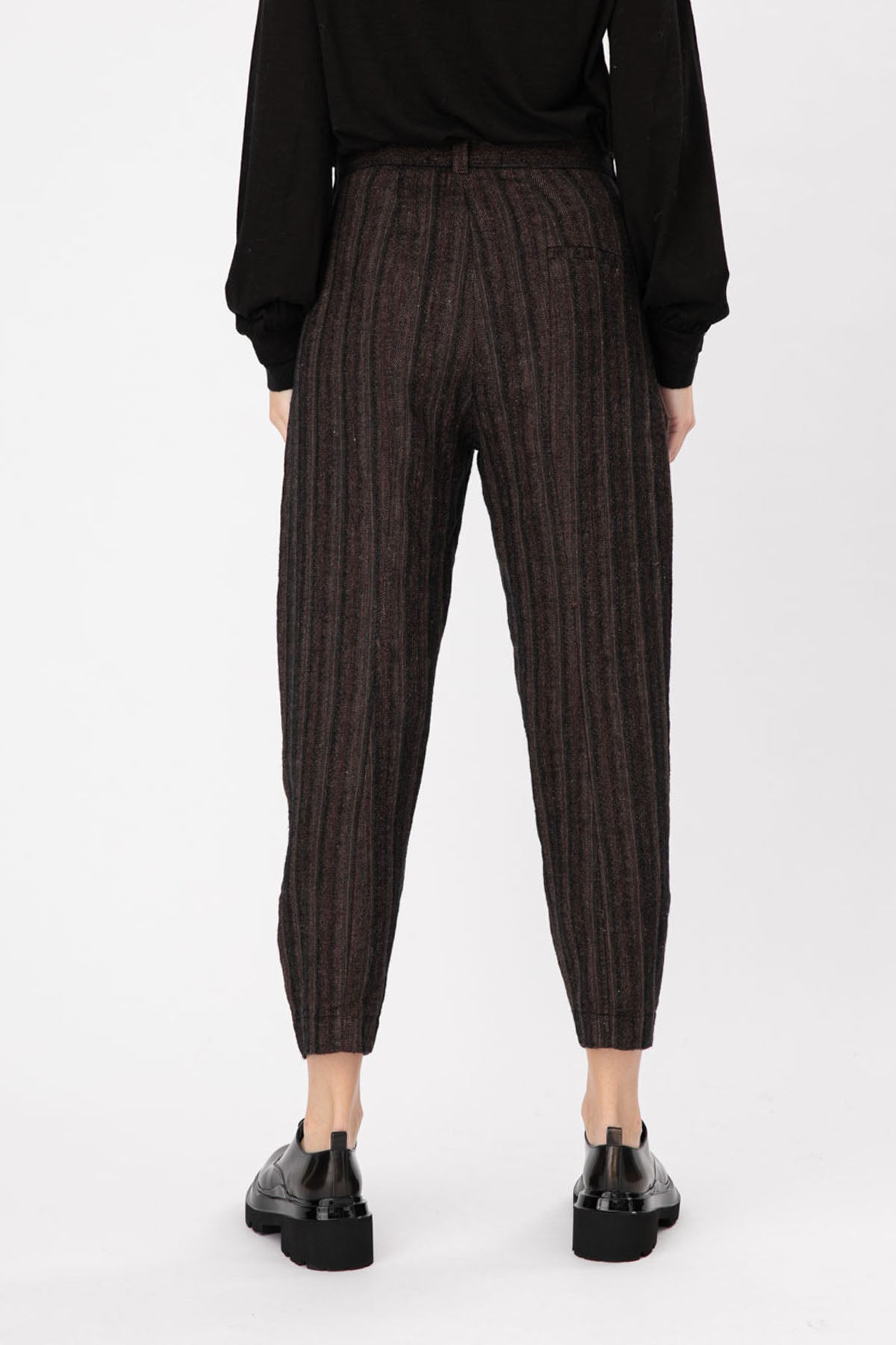 Transit Çizgili Ketenli Crop Pantolon-Libas Trendy Fashion Store