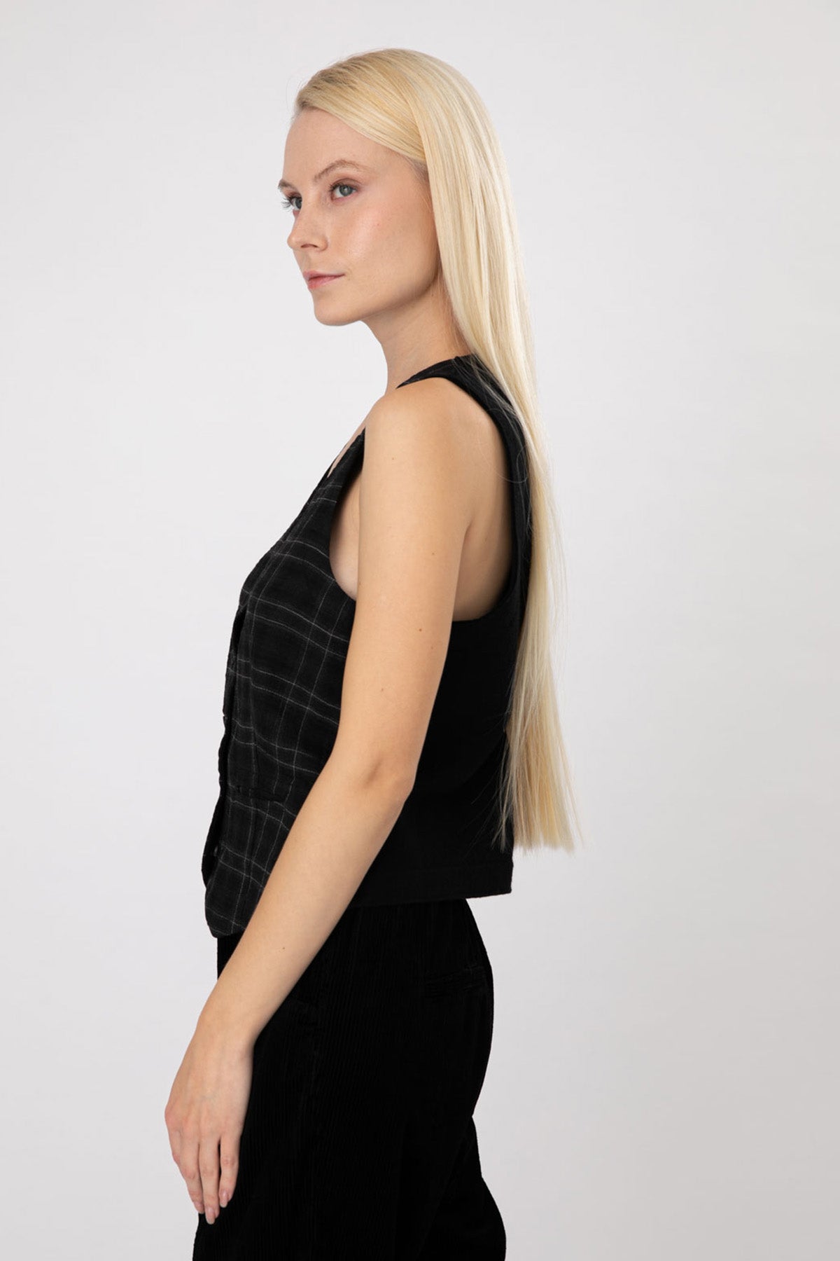 Transit Ekose Desen Yün Yelek-Libas Trendy Fashion Store