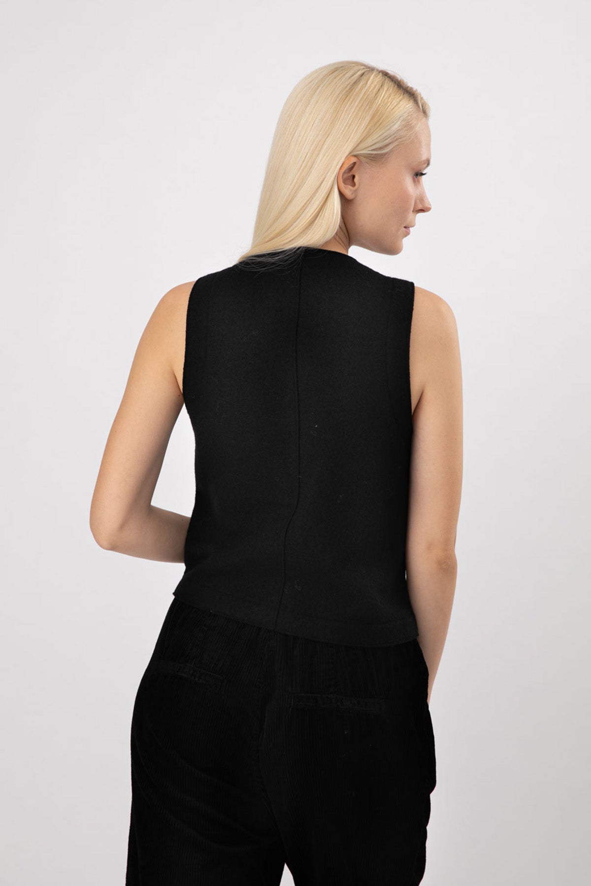 Transit Ekose Desen Yün Yelek-Libas Trendy Fashion Store