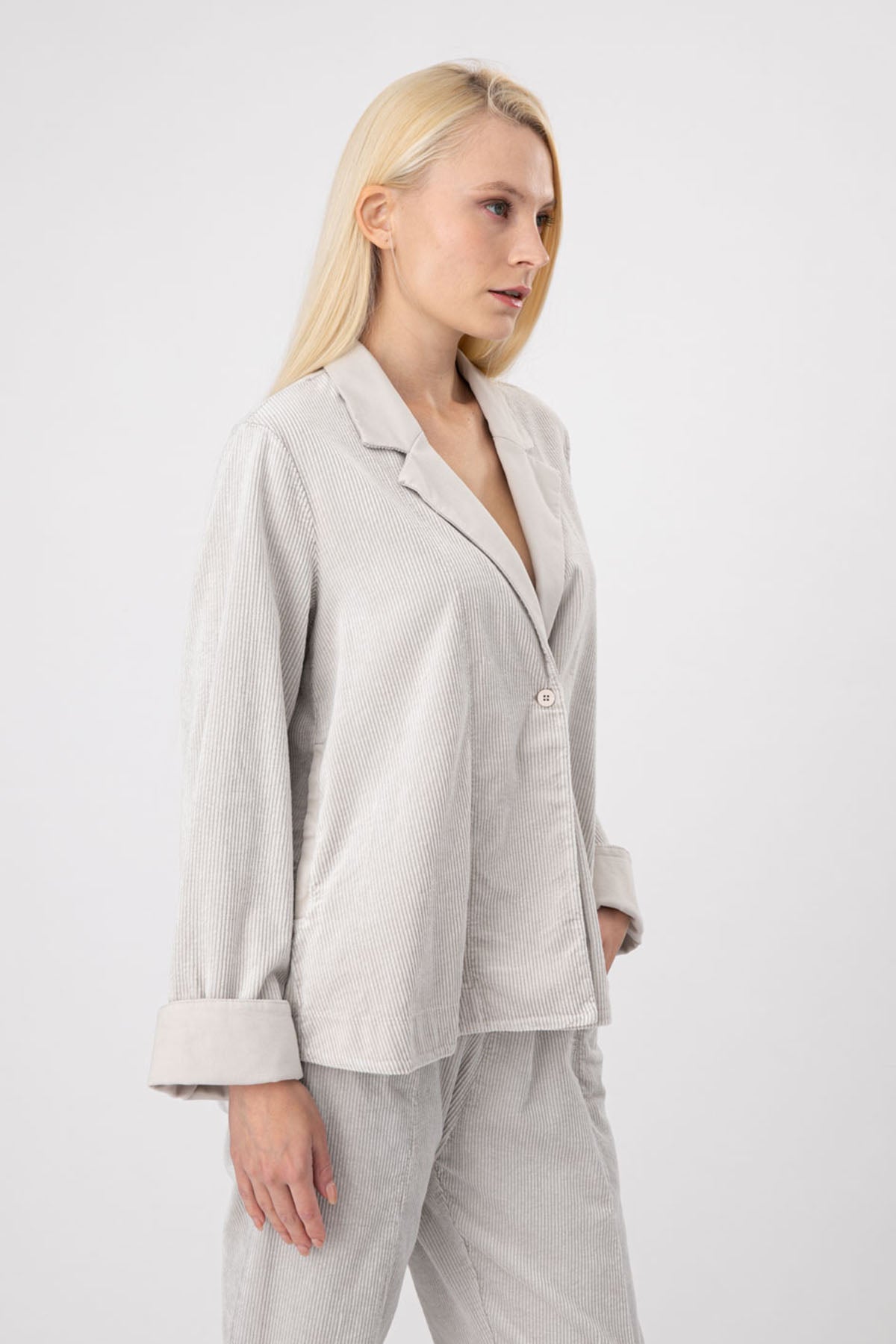 Transit Fitilli Kadife Streç Ceket-Libas Trendy Fashion Store