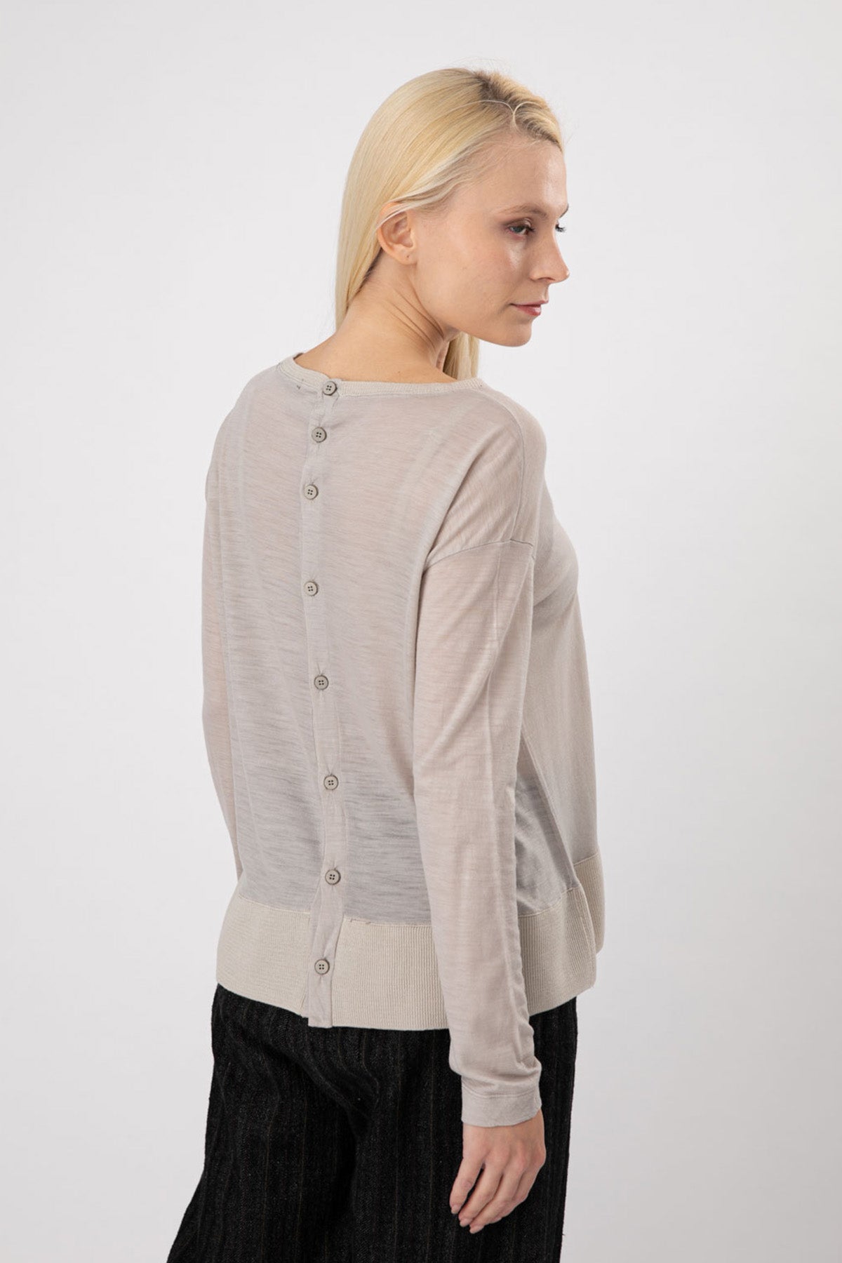 Transit Sırttan Düğmeli Yün Triko-Libas Trendy Fashion Store