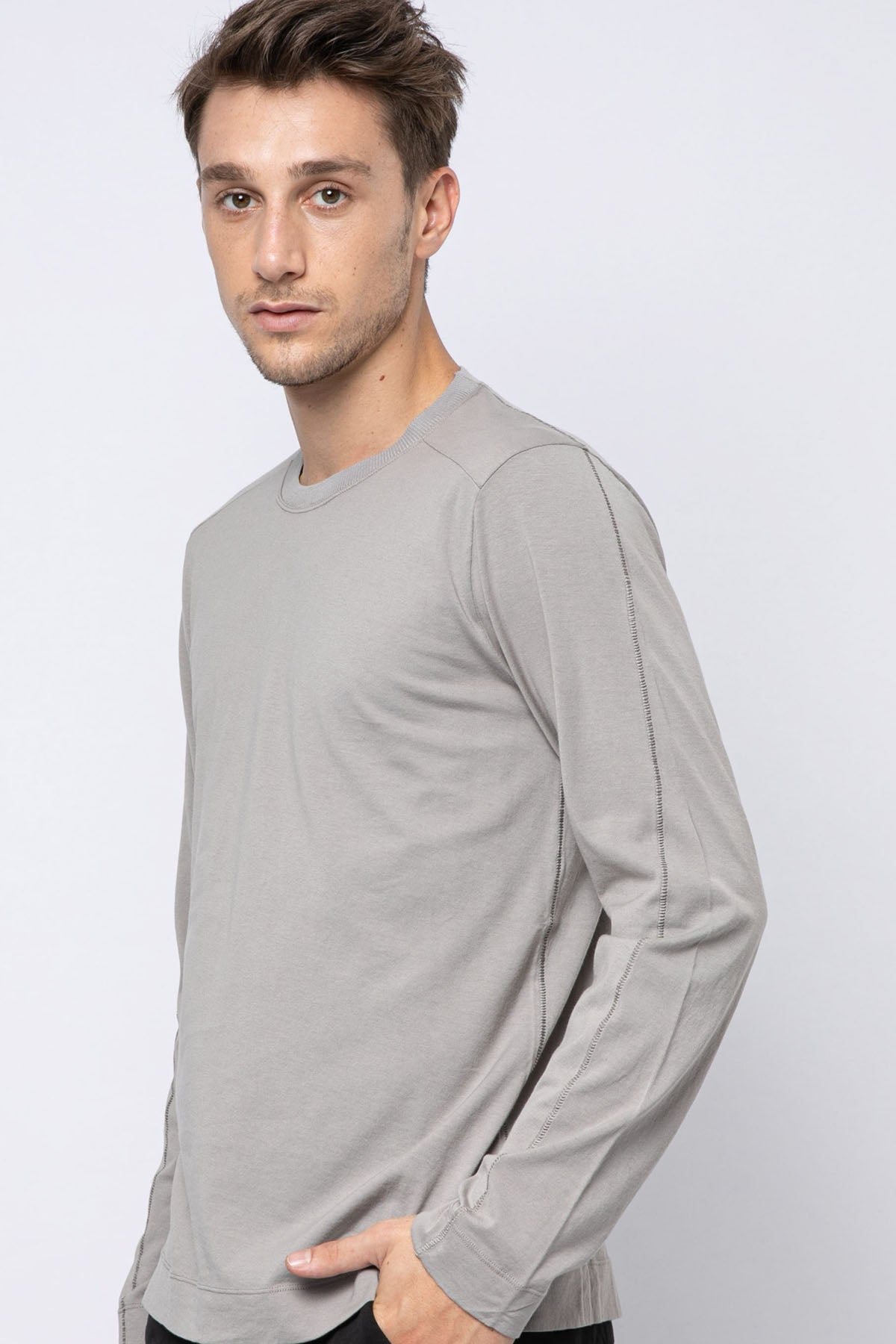 Transit Yuvarlak Yaka Uzun Kollu T-shirt-Libas Trendy Fashion Store